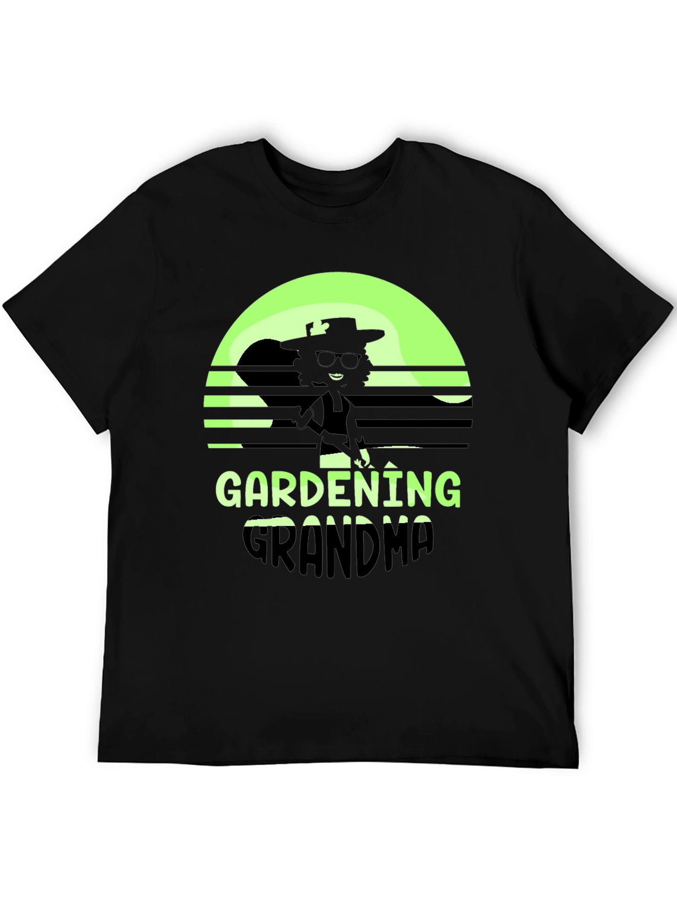 Black Gardening Grandma T-Shirt - Retro Style view 5