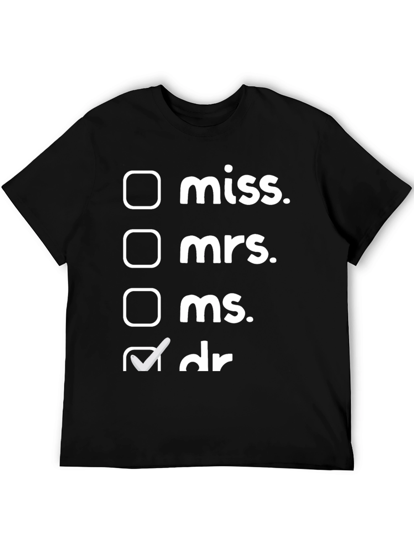 Black Doctor Title Checklist Funny T-Shirt view 5