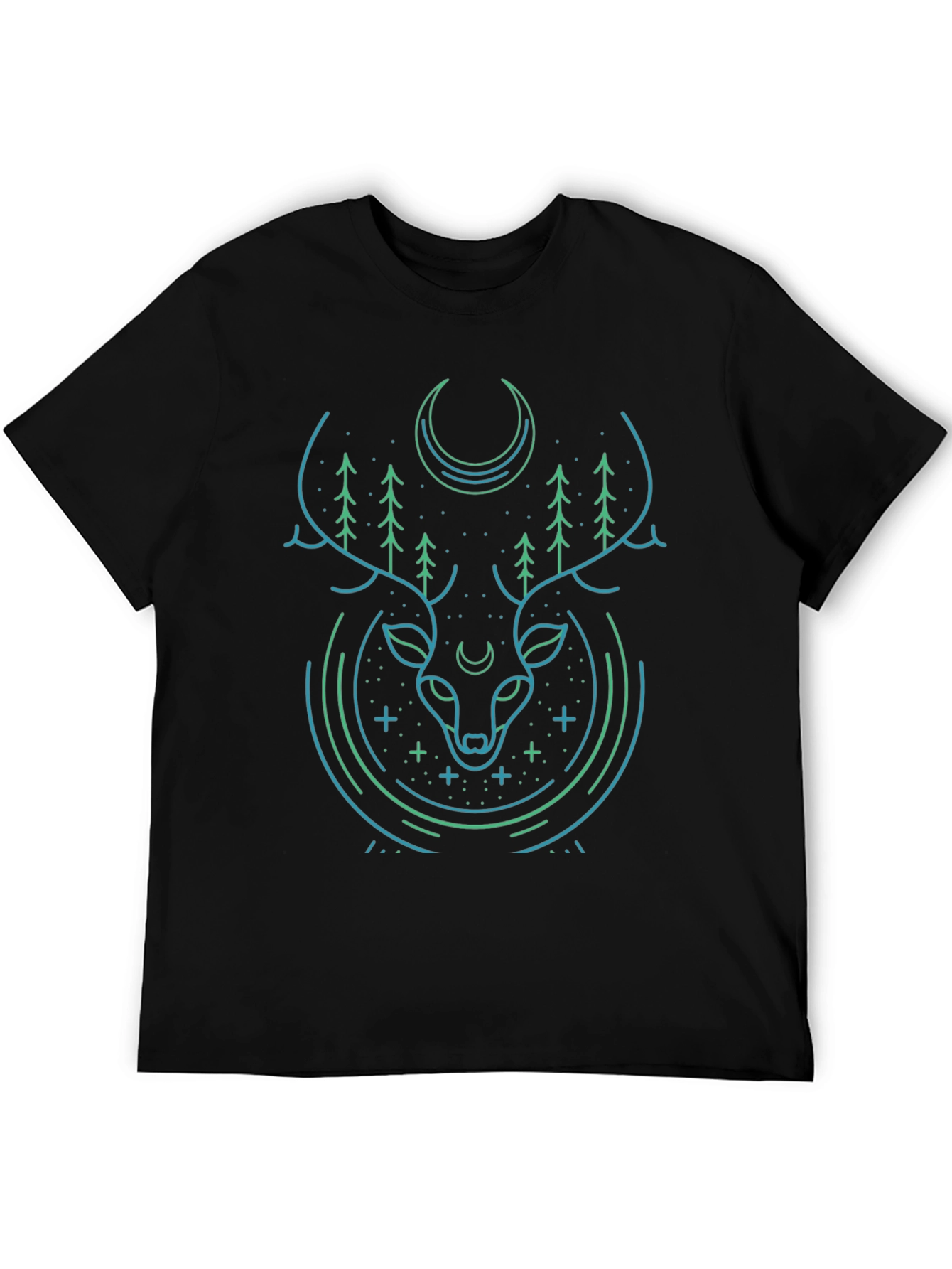 Mystic Deer Graphic Tee - Modern Black T-Shirt - 5