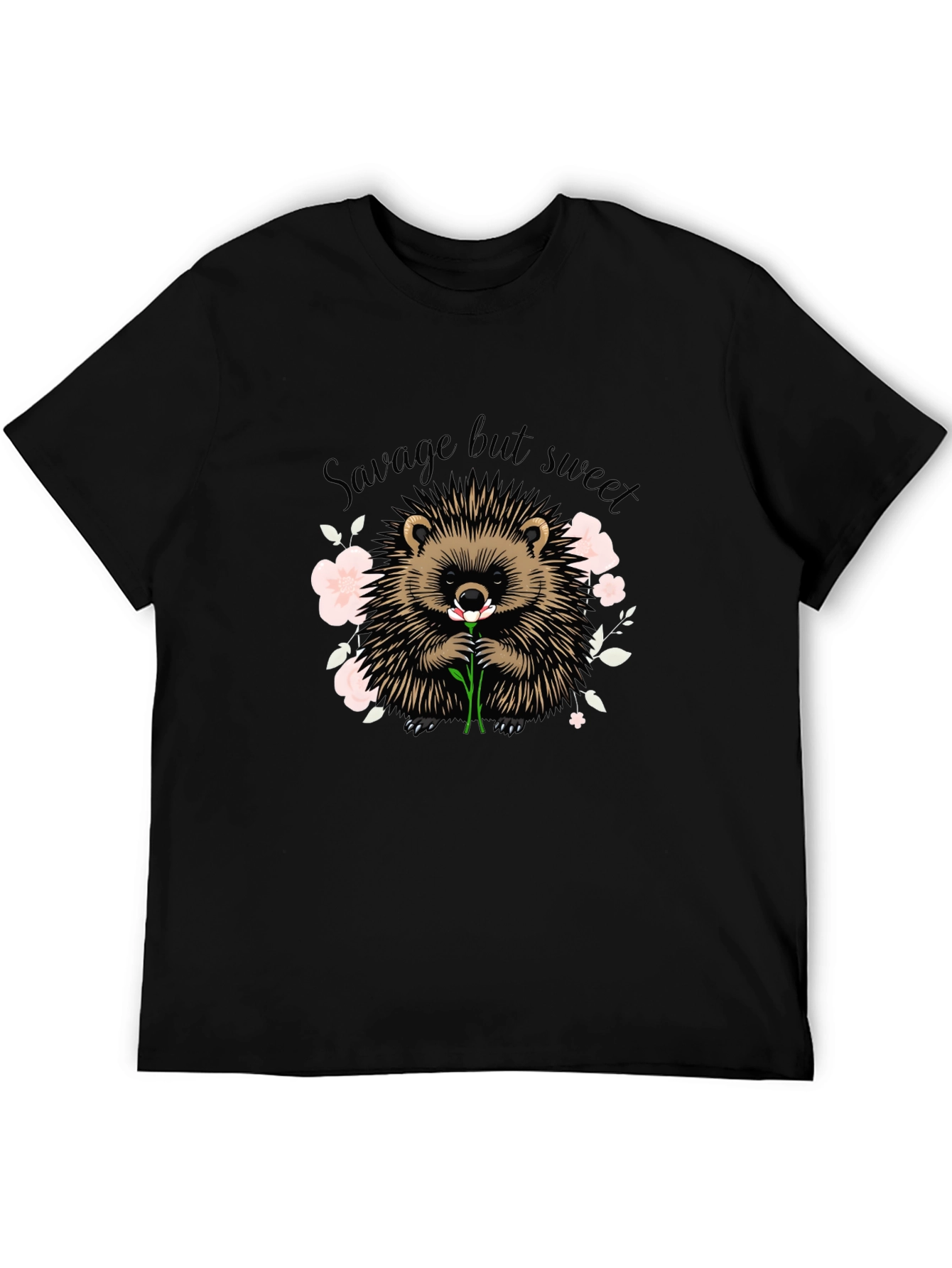 Black Savage But Sweet Hedgehog Graphic Tee view 5
