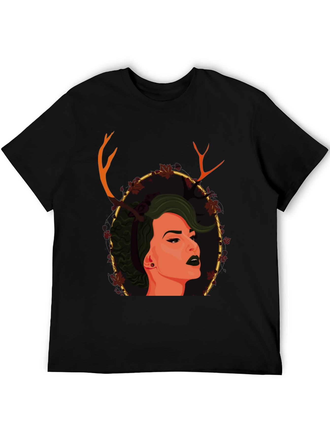 Black Antler Woman Graphic T-Shirt - Unique Design view 5