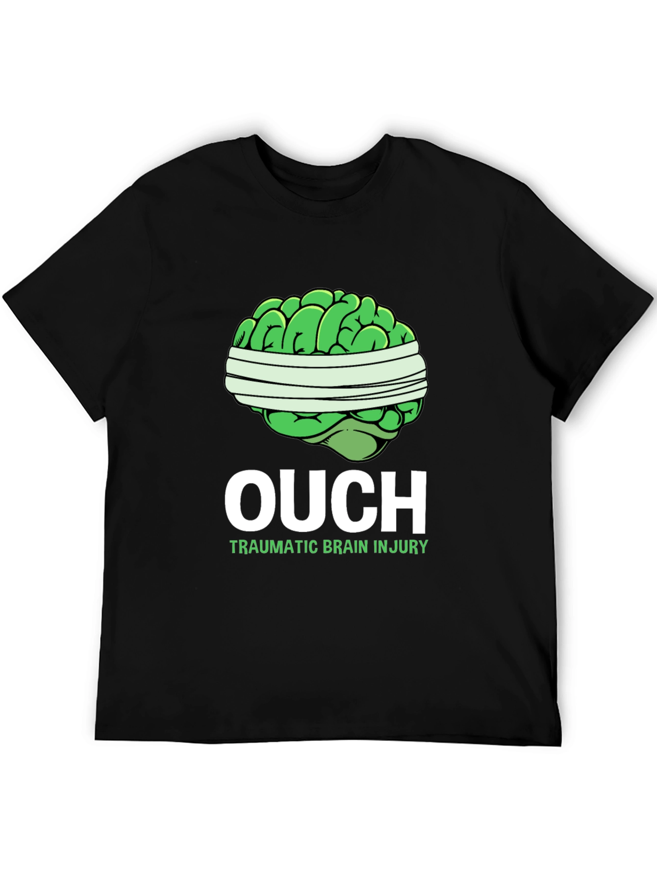 Black Ouch Traumatic Brain Injury T-Shirt view 5