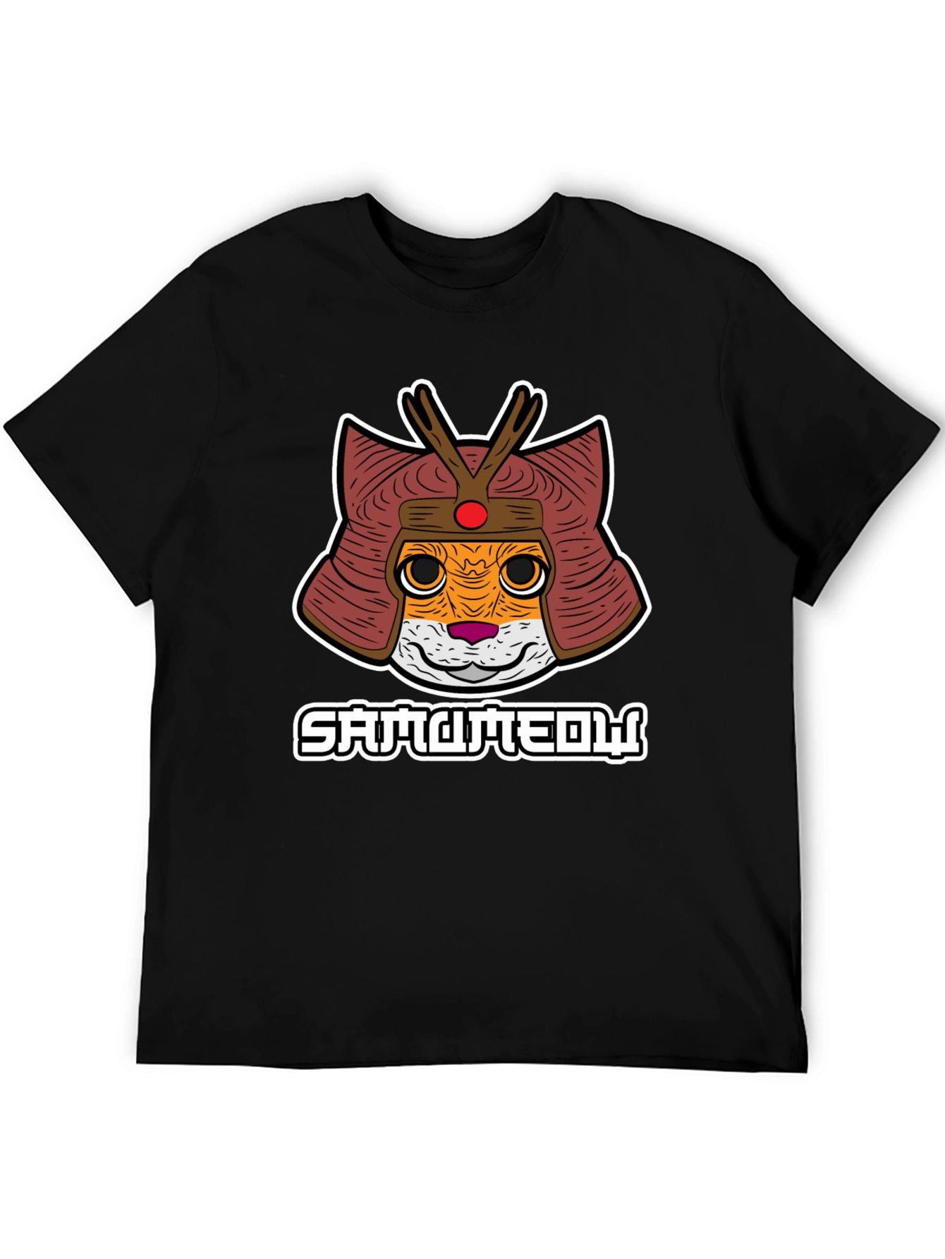 Black Samurameow T-Shirt: Cat Samurai view 5