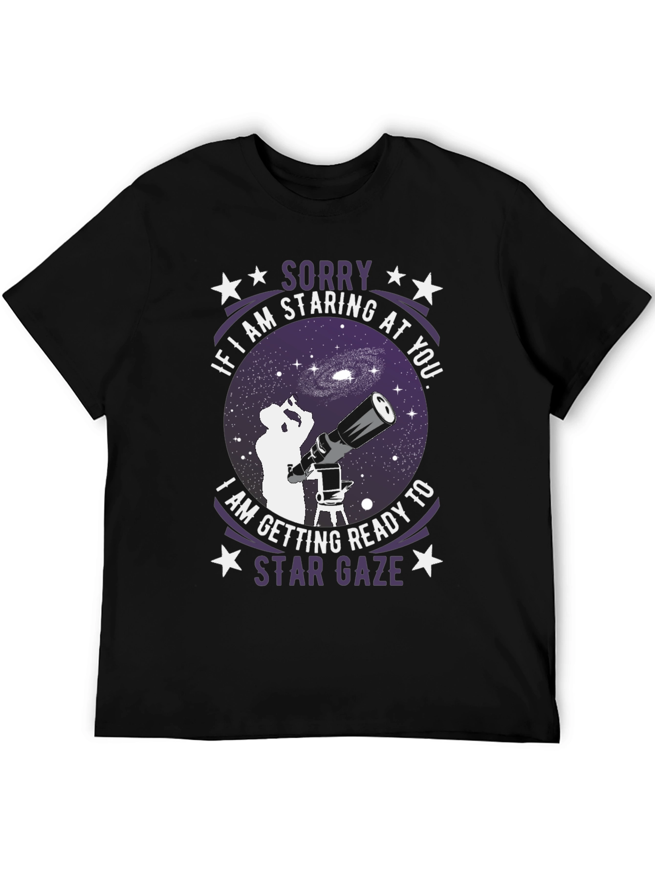 Black Star Gaze T-Shirt - Sorry If I'm Staring! view 5