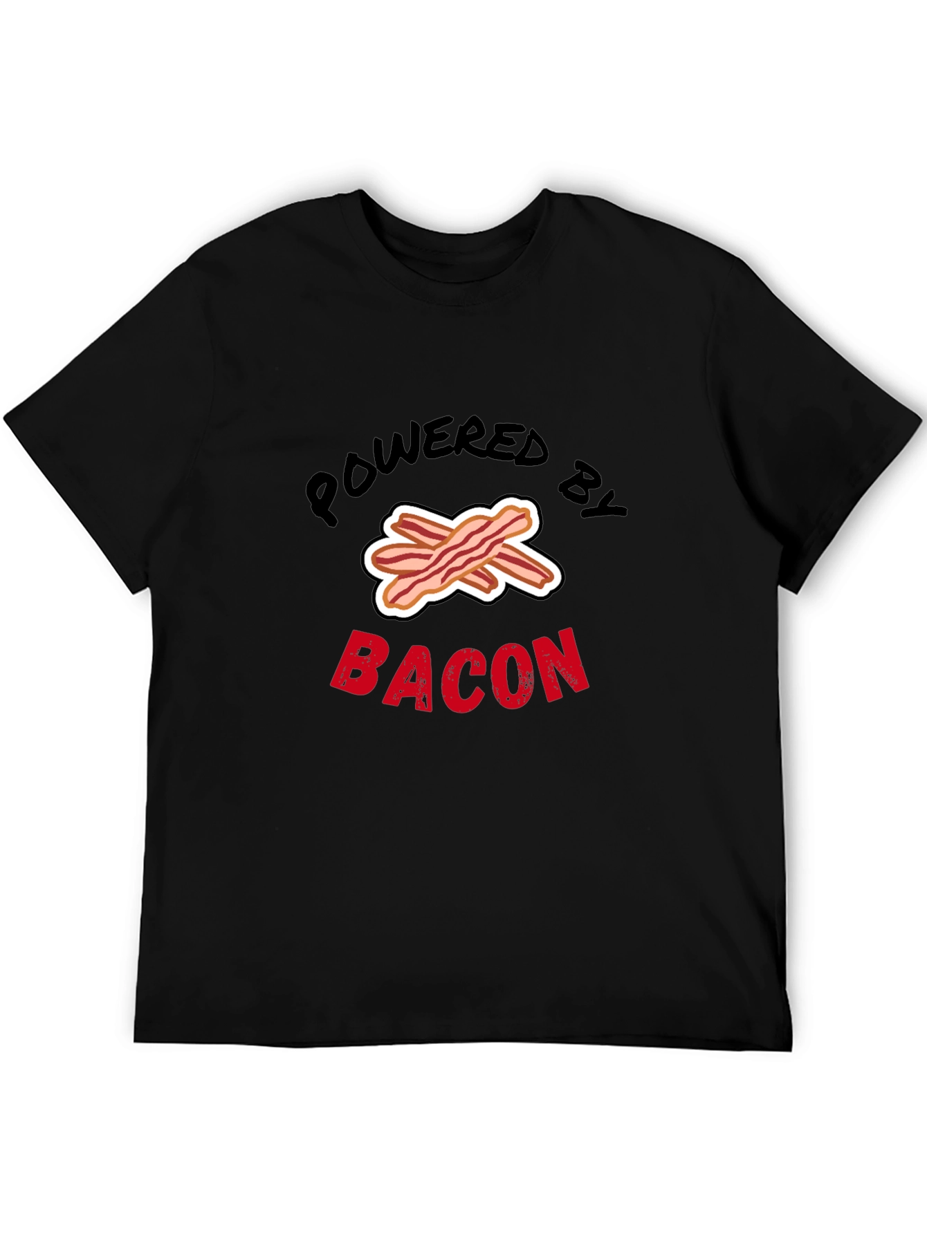 Black Powered by Bacon Graphic Tee - Black view 5