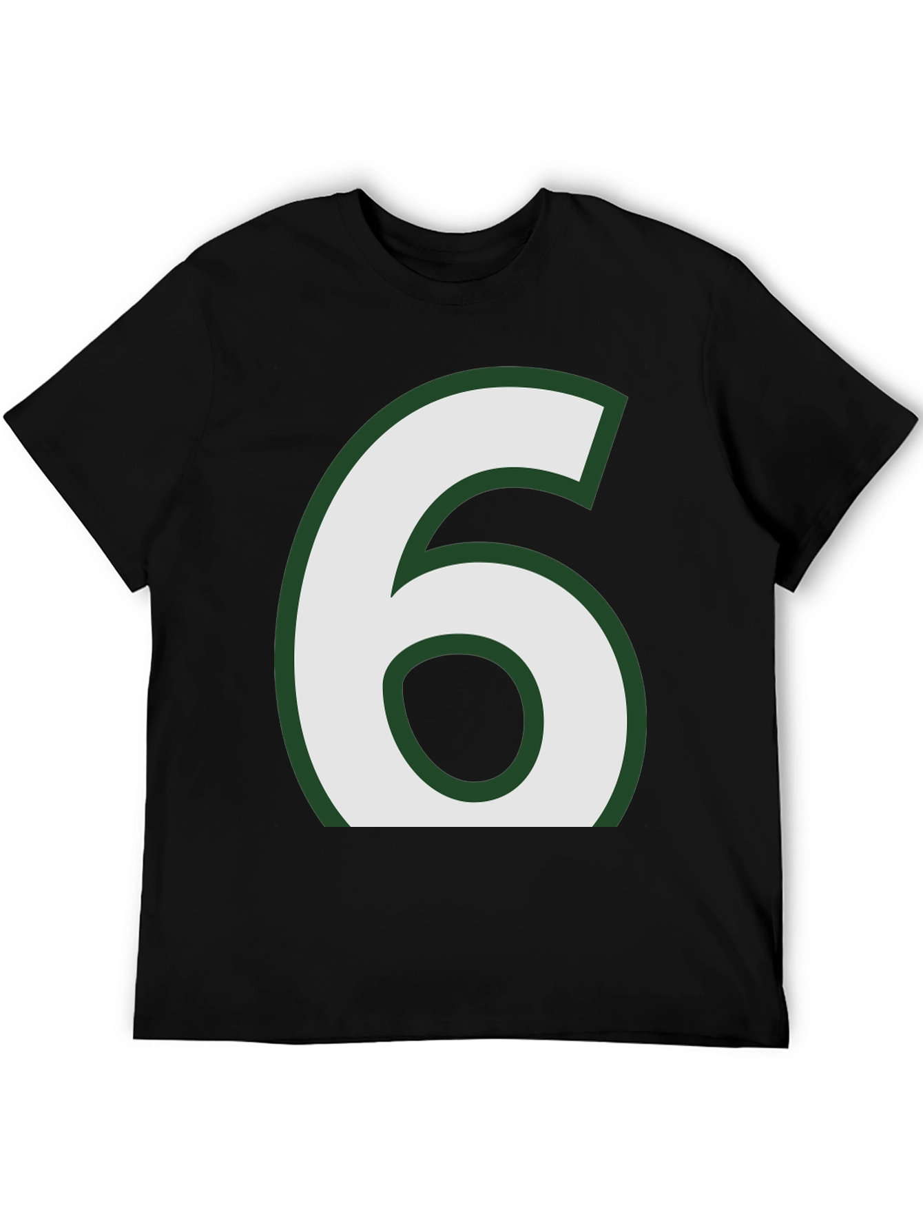 Black Number 6 Graphic Tee - Black Cotton Blend view 5