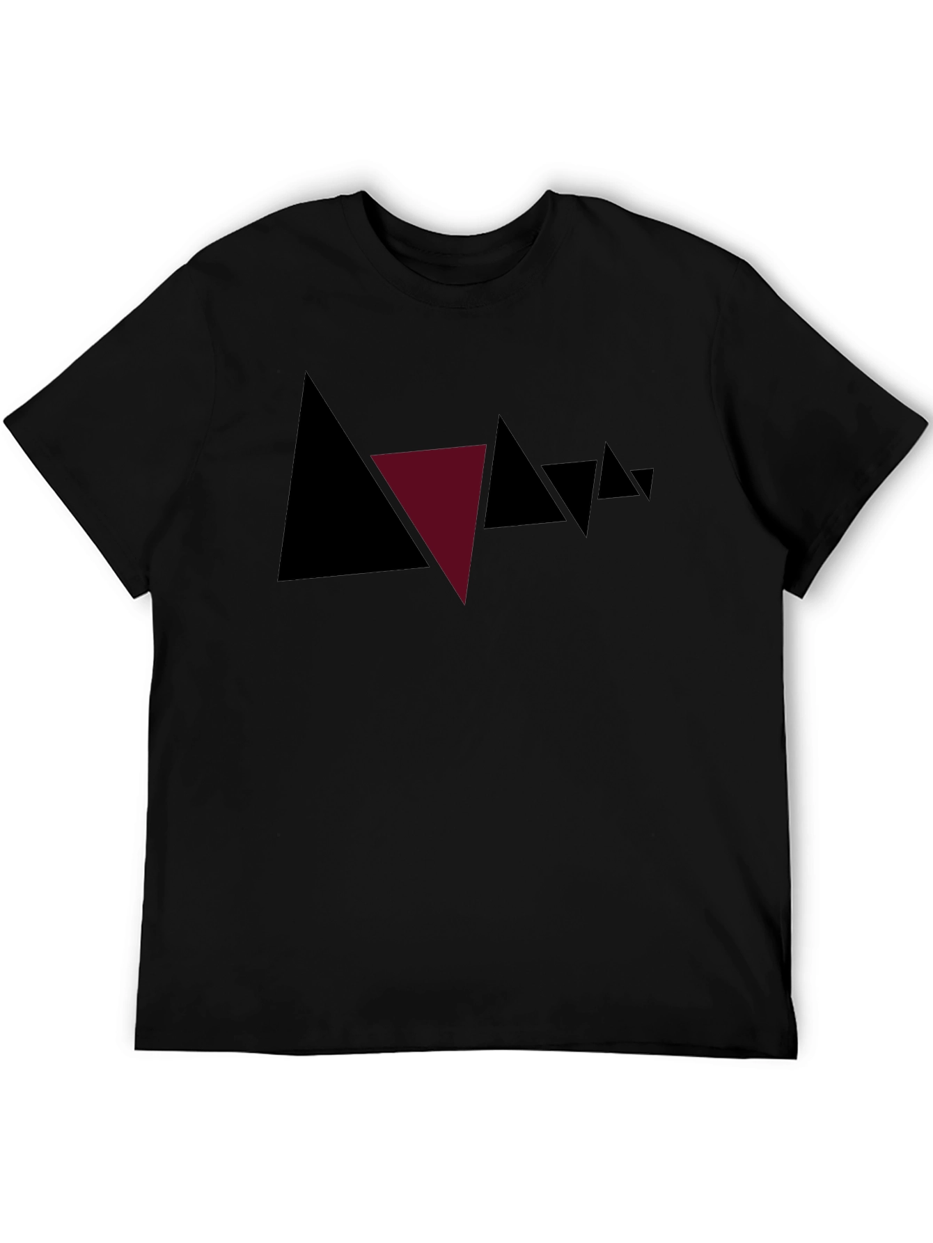 Black Abstract Triangle Graphic Tee - Modern Style view 5