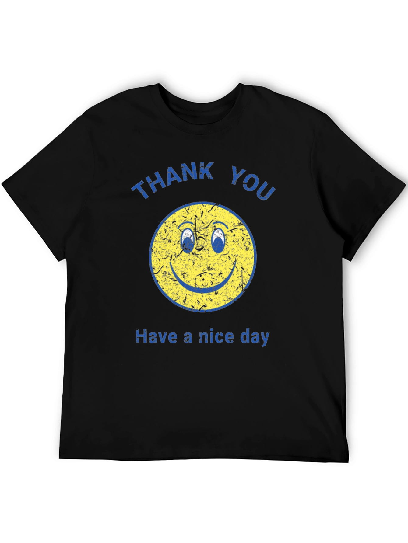 Black Retro Smiley Face T-Shirt - "Have a nice day" view 5