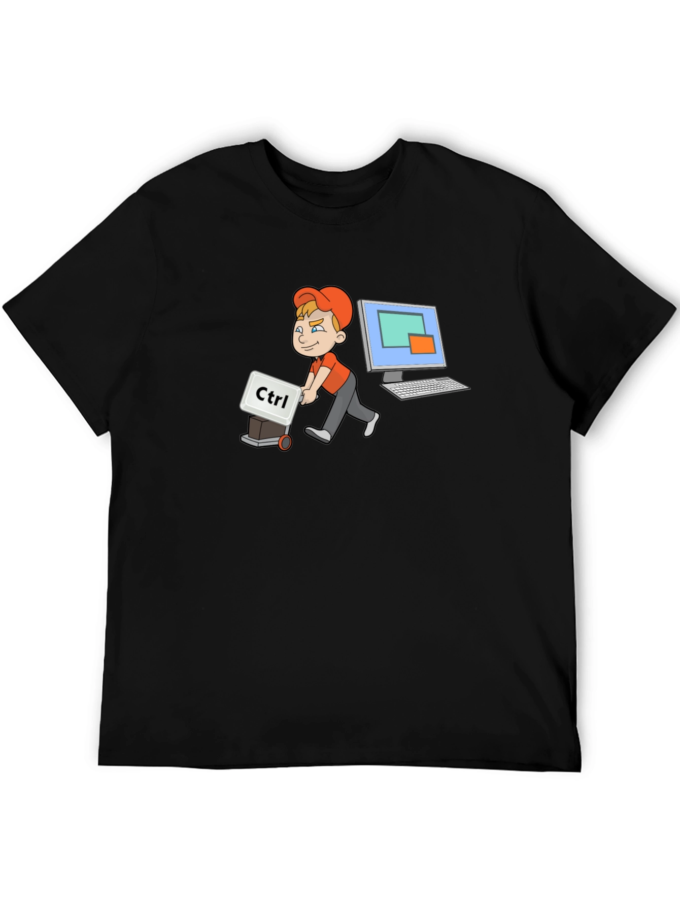 Black Geeky "Ctrl" Computer T-Shirt view 5
