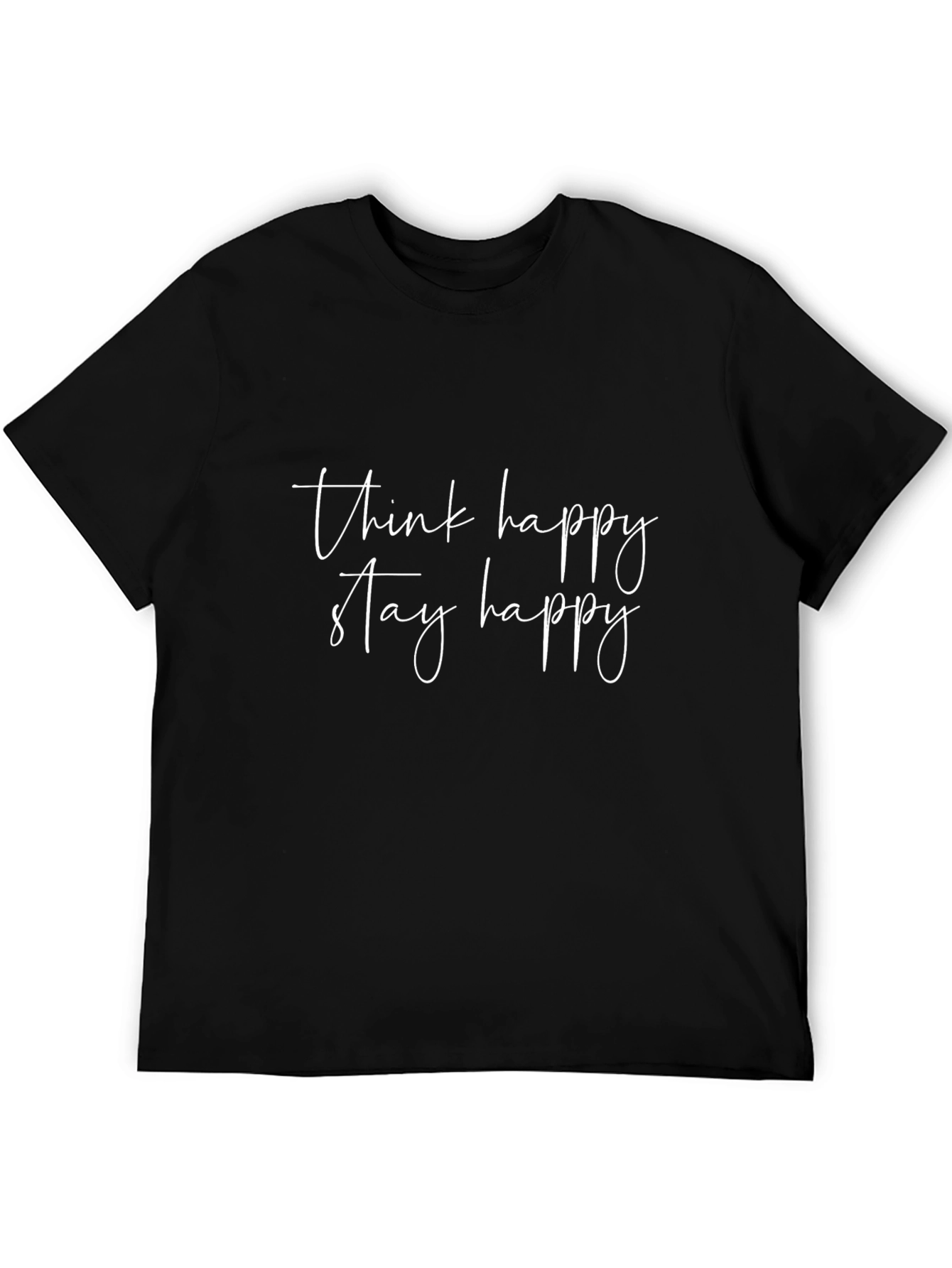 Black Think Happy Stay Happy Black Tee view 5