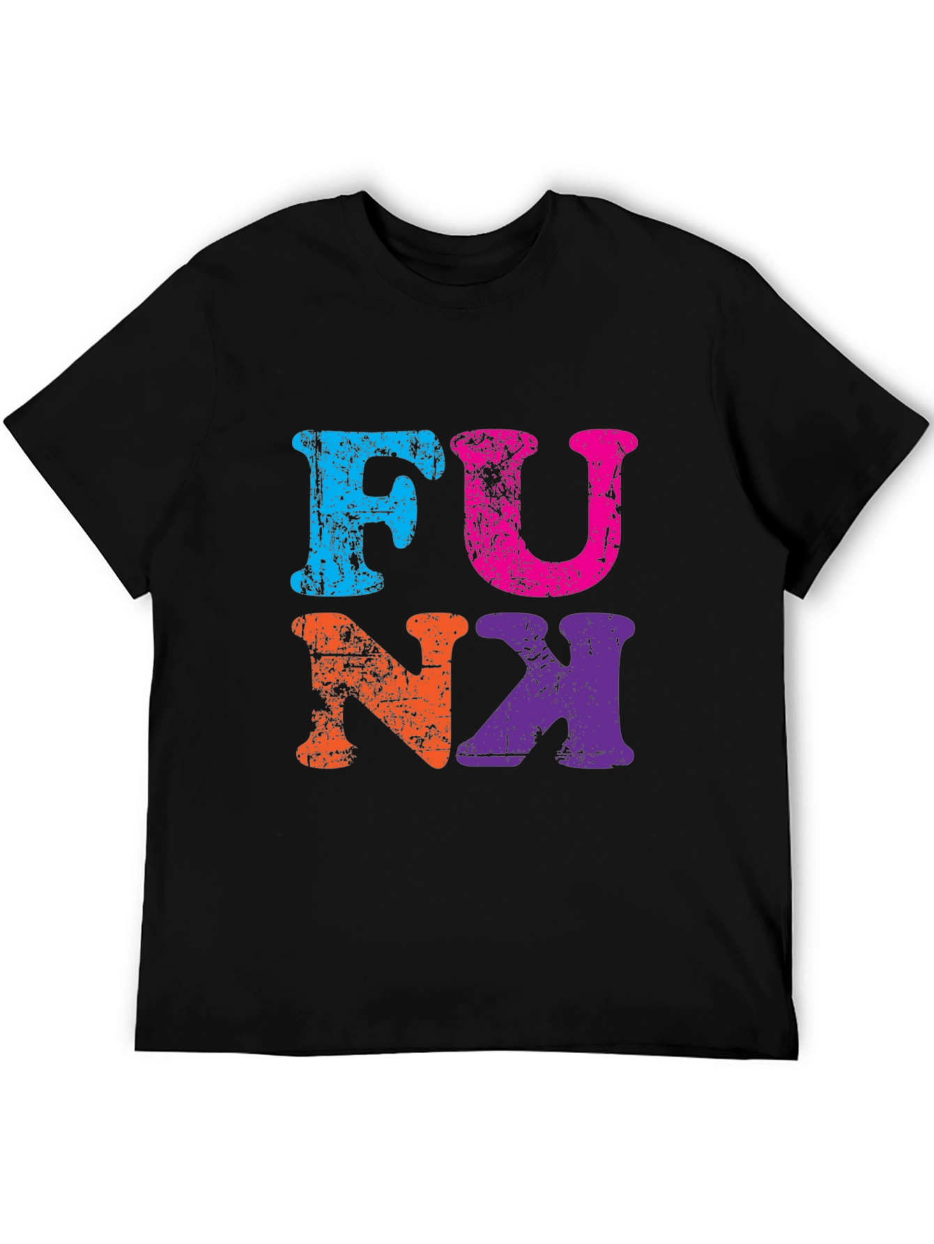 Black Retro Funk Graphic Tee - Black Cotton T-Shirt view 5