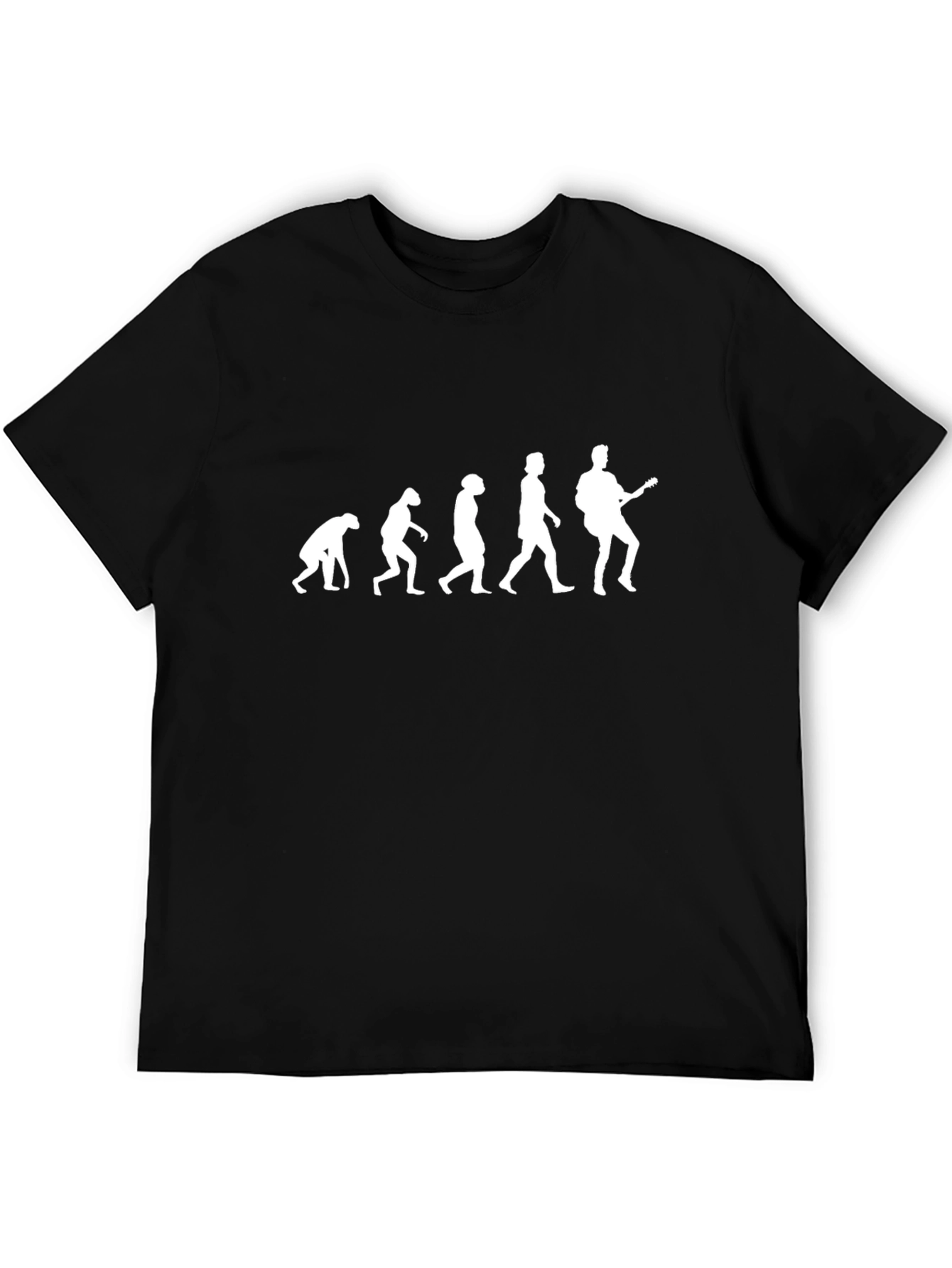 Black Evolution of a Guitarist Funny Black T-Shirt view 5