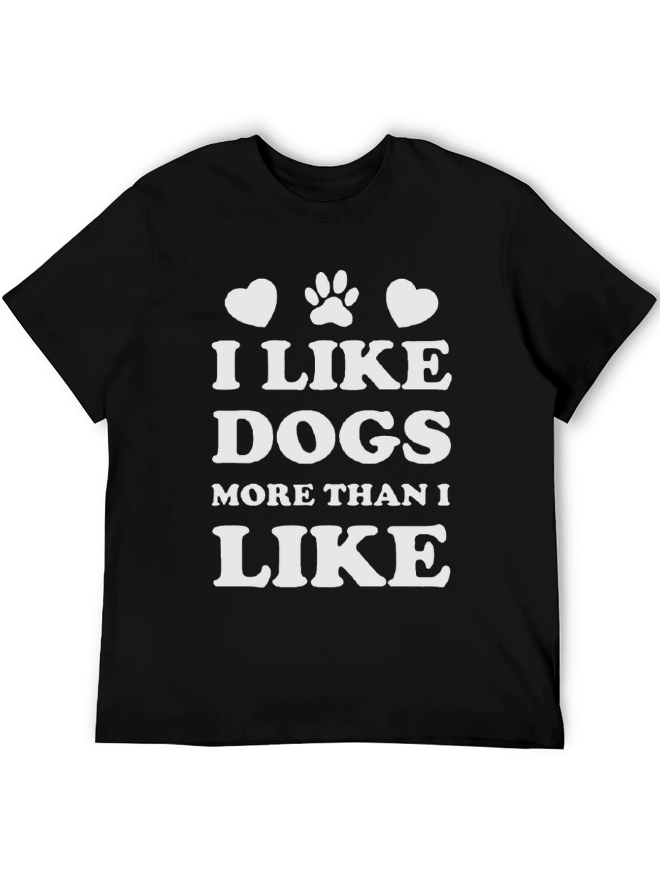 Black I Like Dogs T-Shirt - Black Cotton Blend view 5