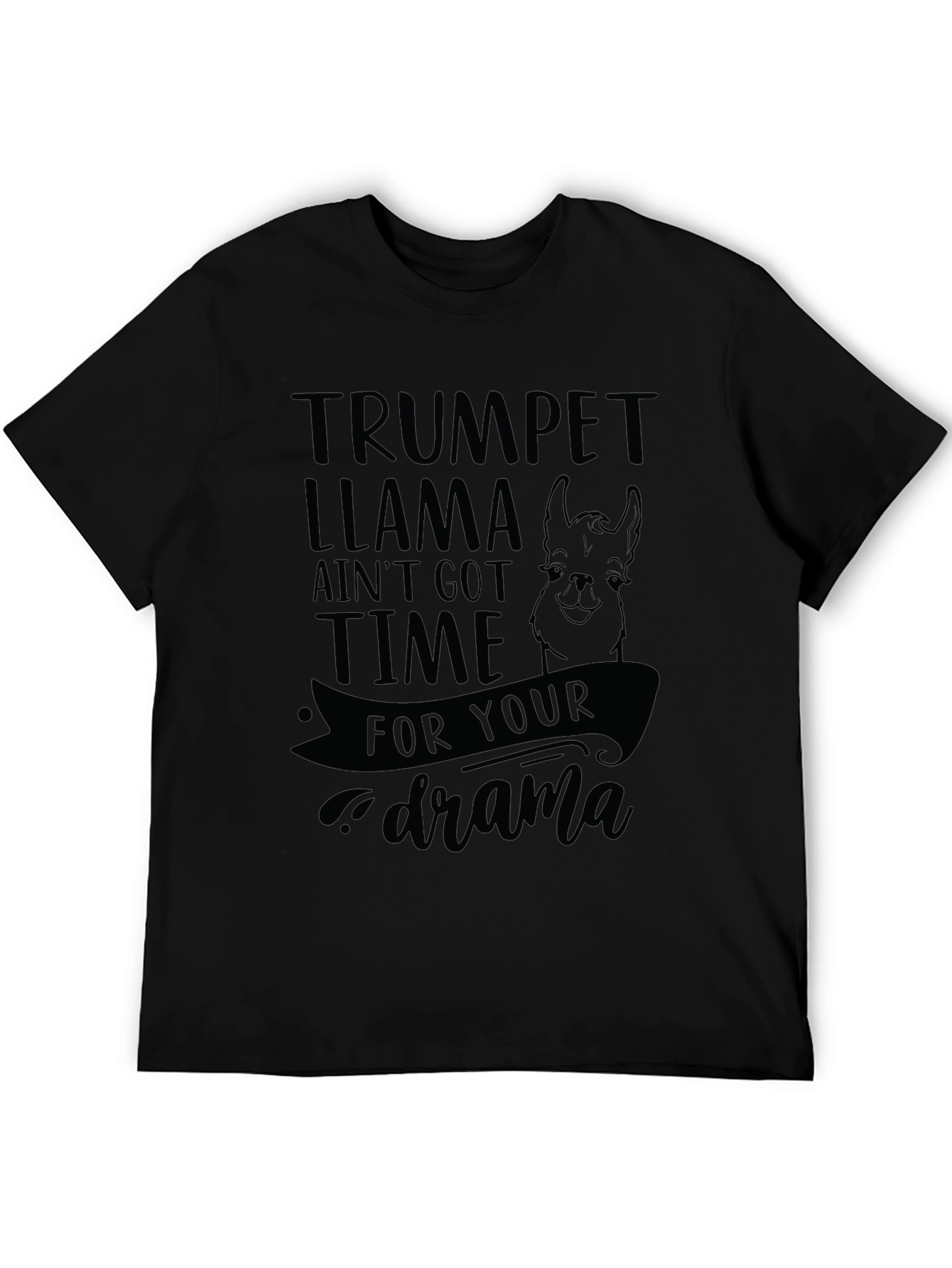 Black Trumpet Llama Graphic Tee - Ain't Got Time For Your Drama view 5