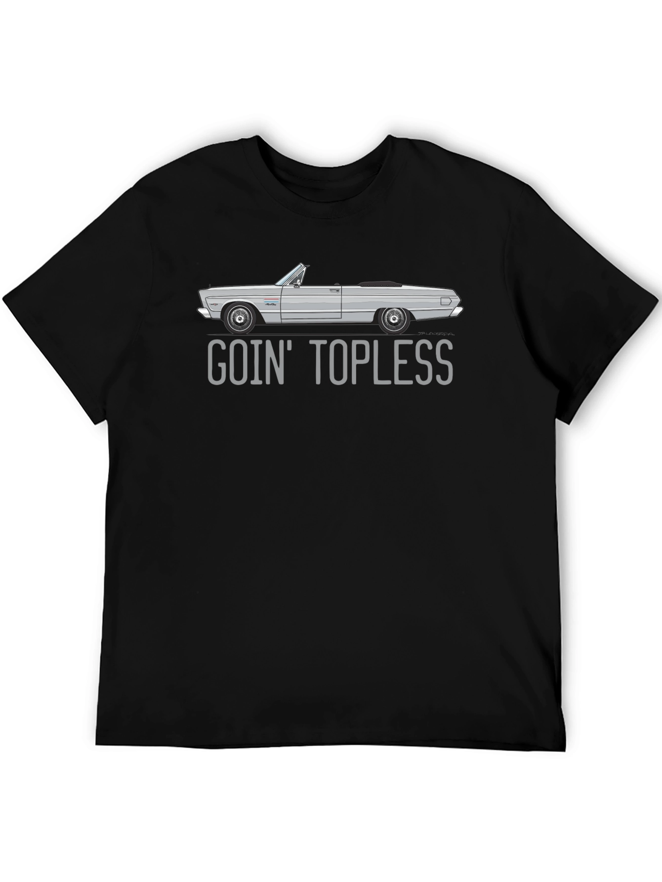 Black Goin' Topless Car T-Shirt - Classic Convertible Tee view 5