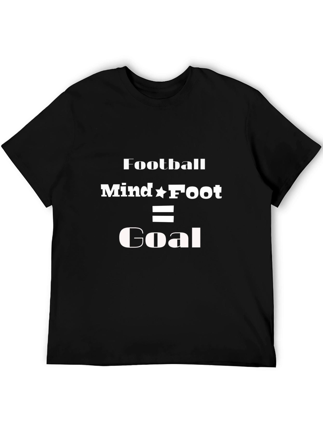 Black Football Mind Foot Goal T-Shirt - Black, Short Sleeve view 5