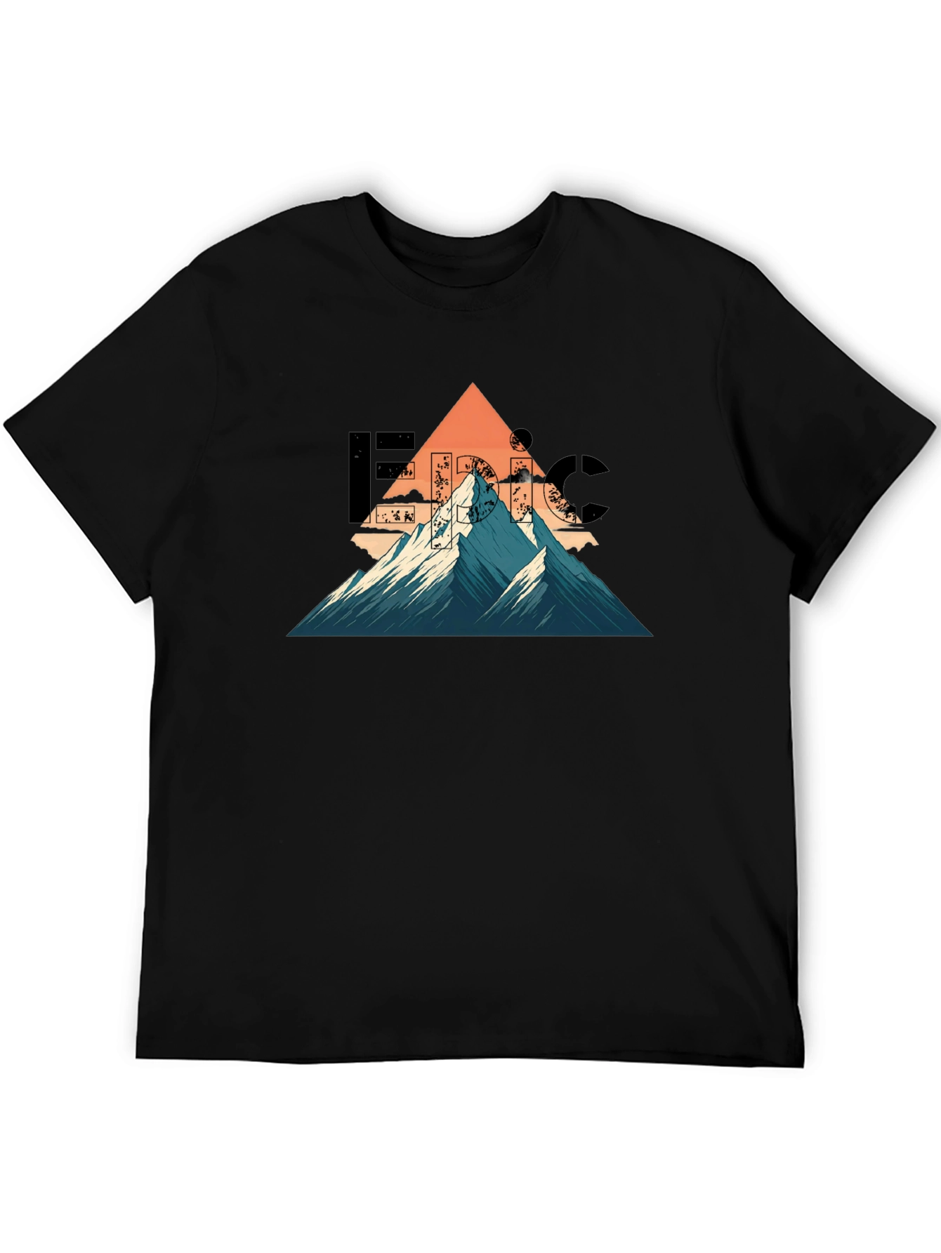 Black Epic Mountain Graphic T-Shirt - Adventure Ready view 5