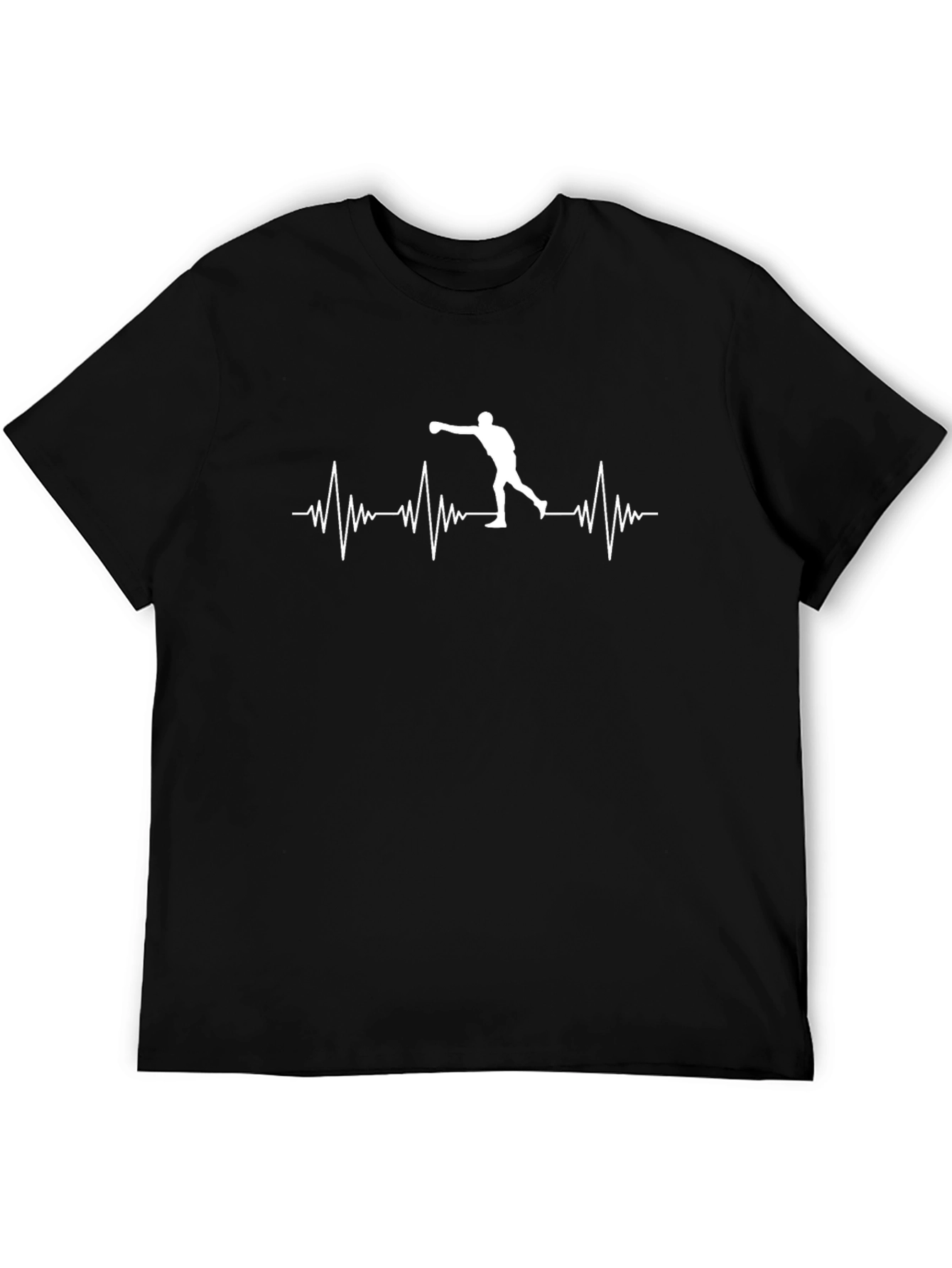 Black Boxer Heartbeat T-Shirt - Black Graphic Tee view 5