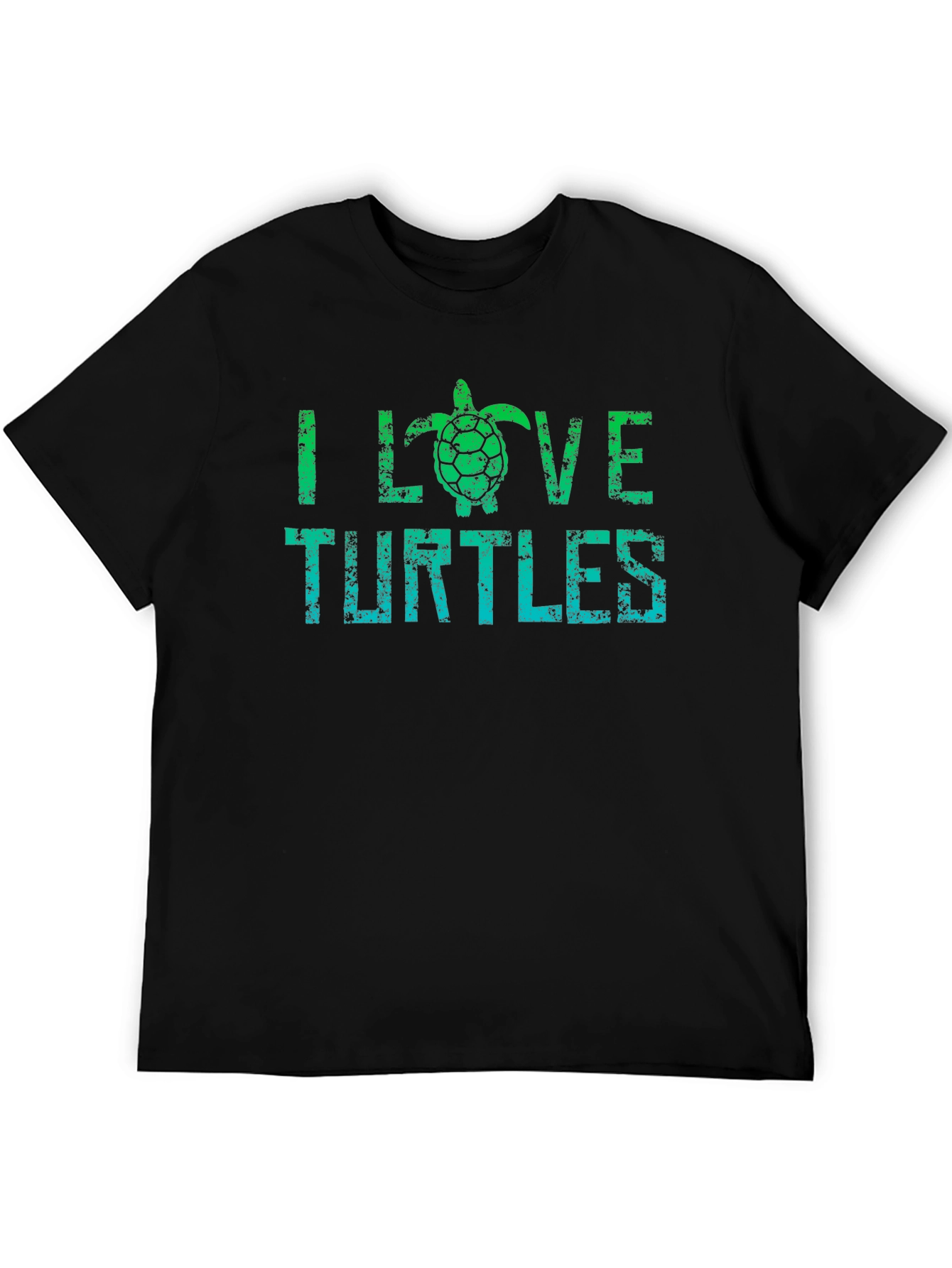 Black I Love Turtles Graphic T-Shirt - Black view 5