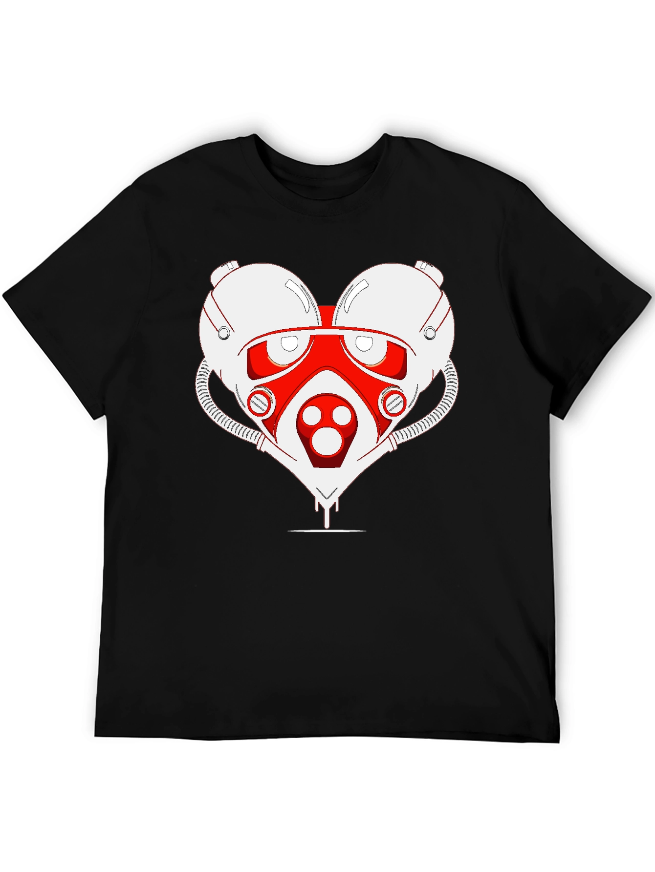Black Sci-fi Heart T-Shirt - Unique Graphic Tee view 5