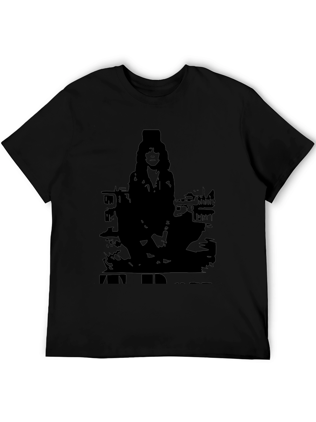 Black Black Graphic Tee - Patti Smith Silhouette Design view 5