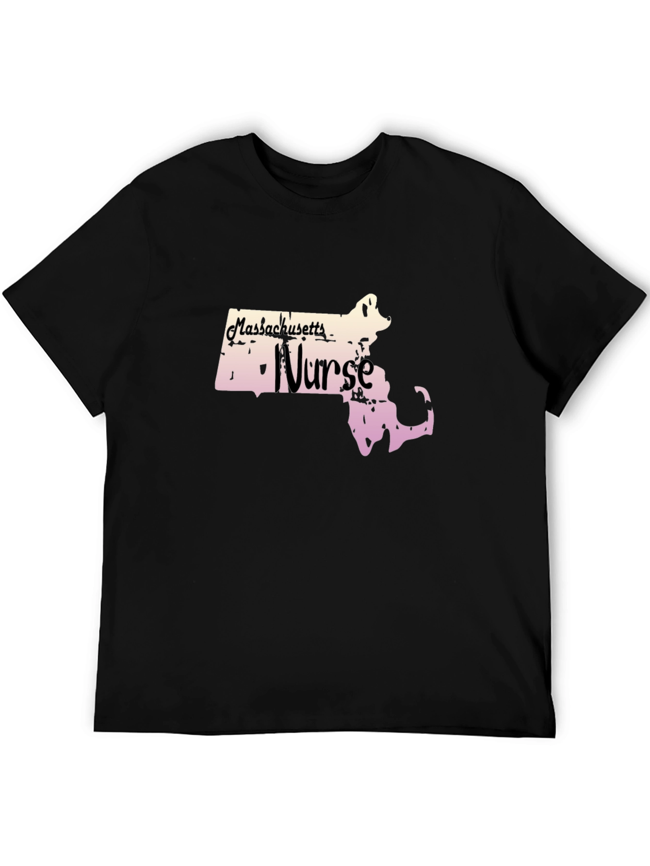 Black Massachusetts Nurse T-Shirt view 5