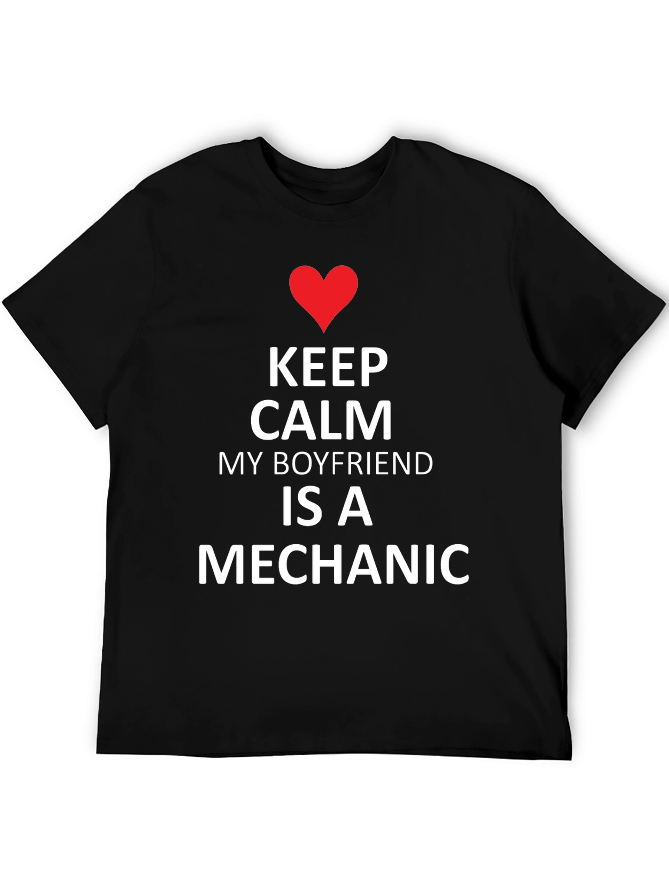 Black Keep Calm Boyfriend Mechanic Tee - Black view 5