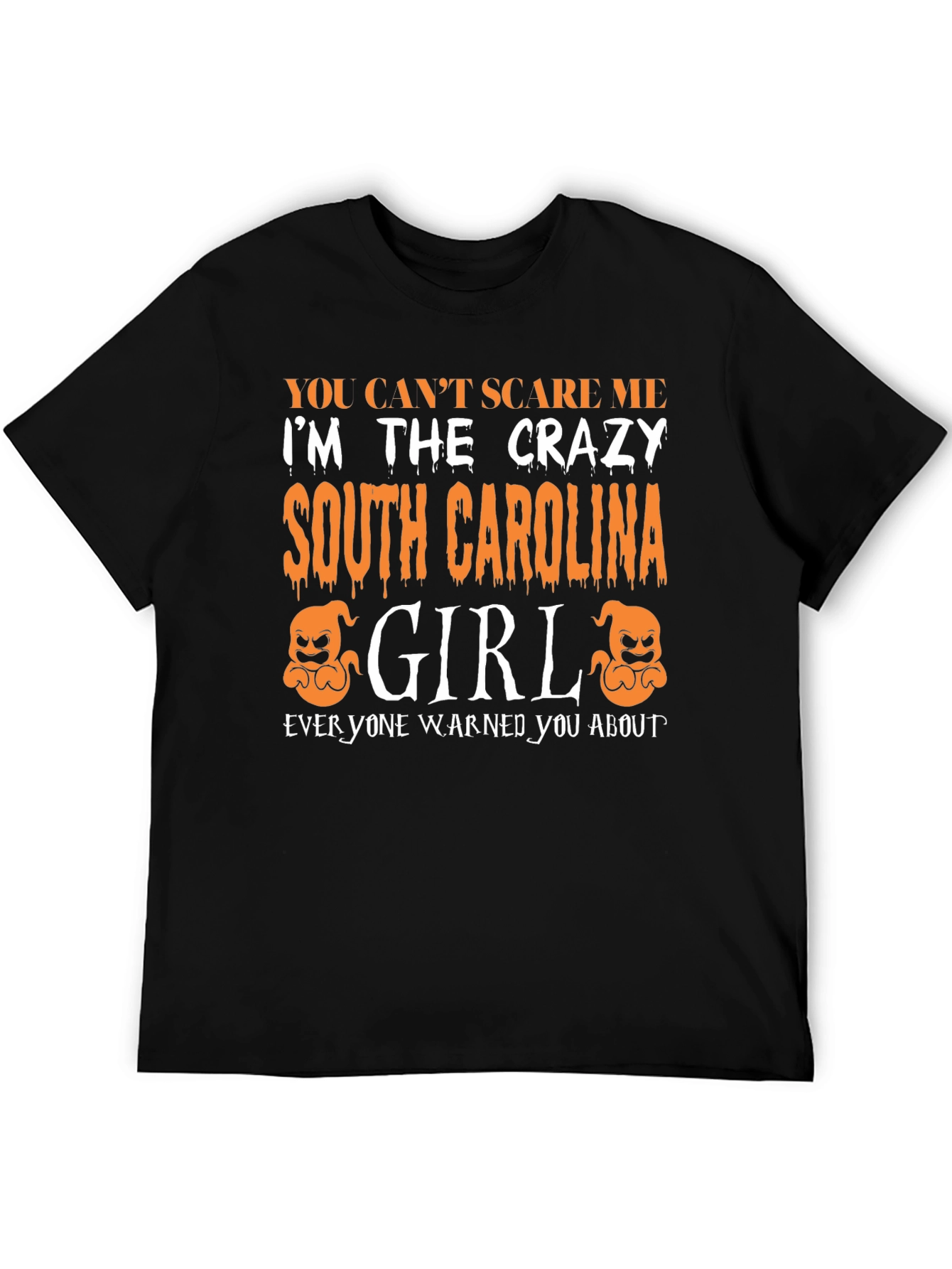 Black Crazy South Carolina Girl T-Shirt Halloween Tee view 5