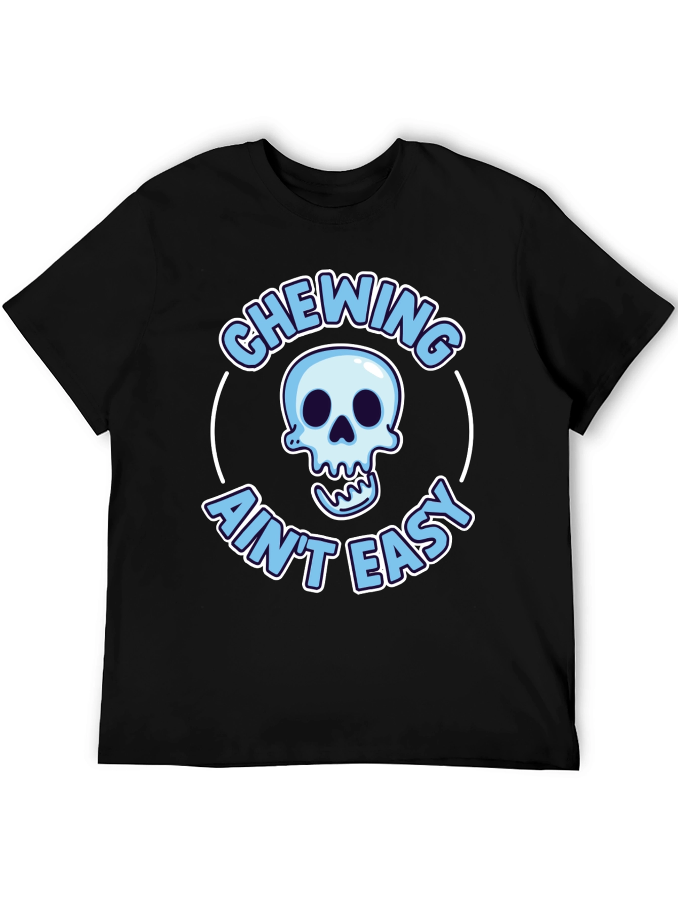 Black Chewing Ain't Easy Skeleton Graphic Tee view 5
