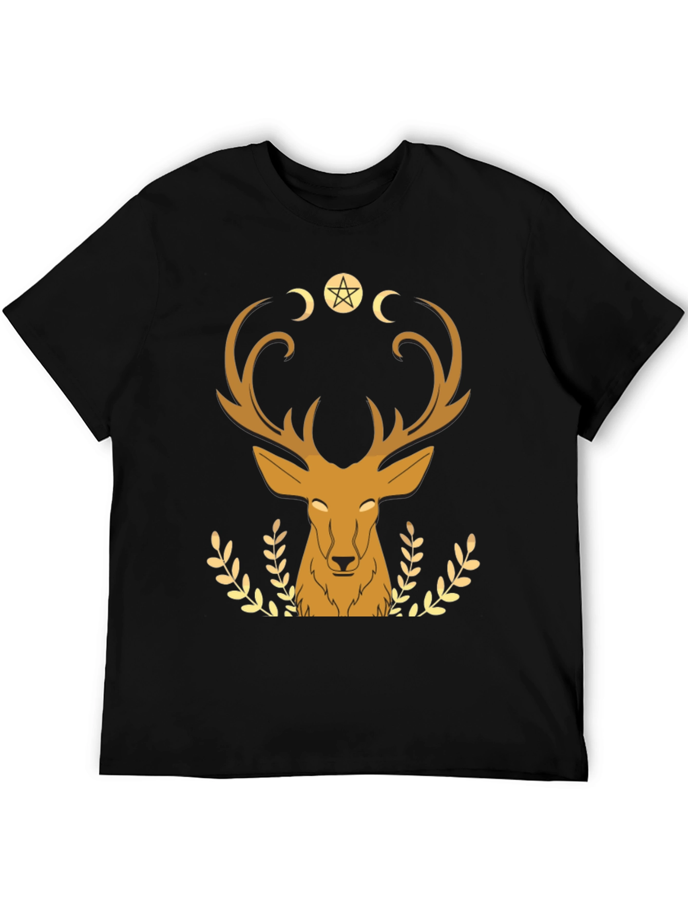 Mystical Deer Graphic Tee - Black T-Shirt - 5