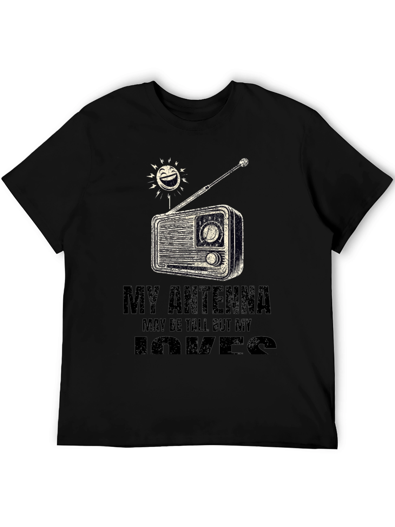 Black Antenna Radio T-Shirt - Funny Shortwave Radio Ham Tee view 5