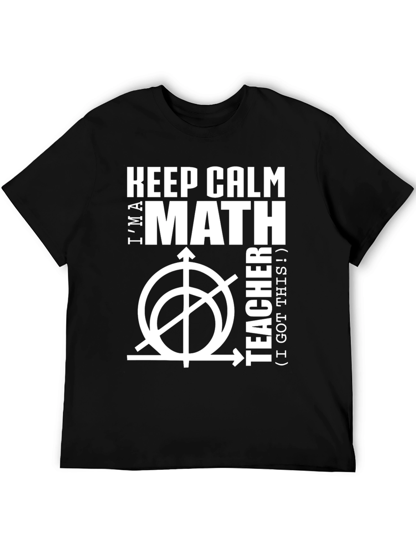 Black Keep Calm I'm A Math Teacher T-Shirt view 5