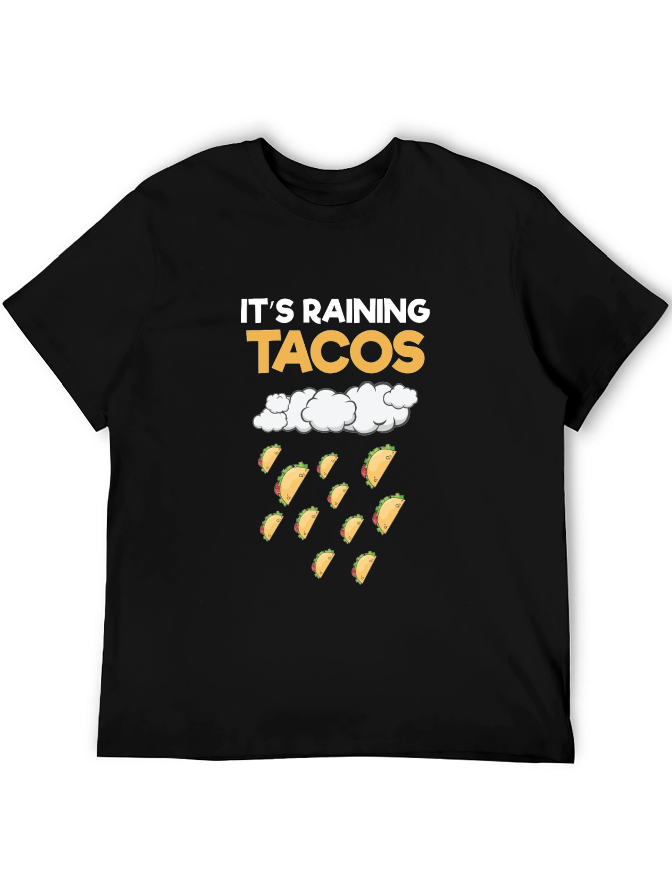Black It's Raining Tacos Black T-Shirt view 5