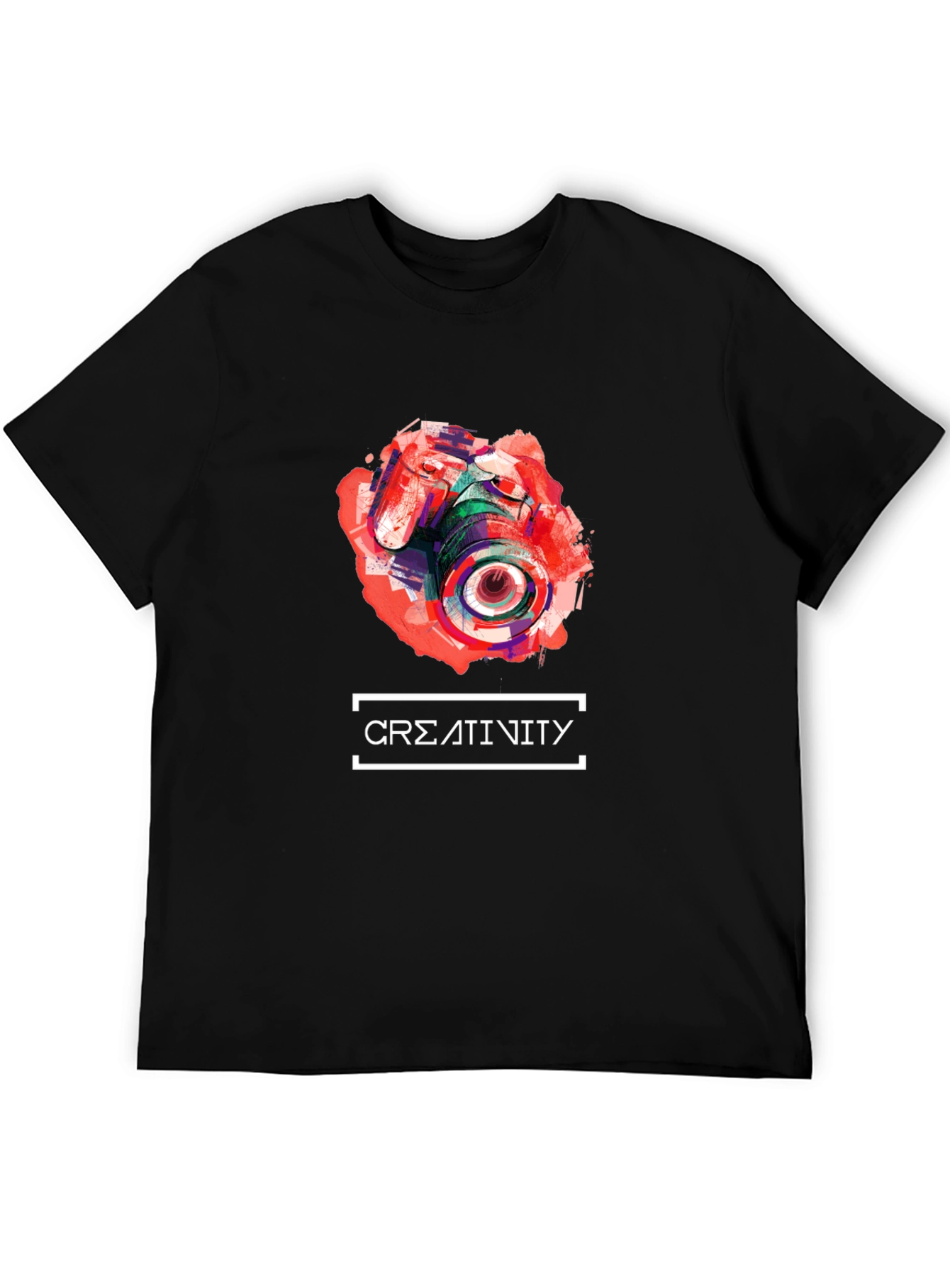 Black Abstract Camera Creativity T-Shirt - Unique Design view 5