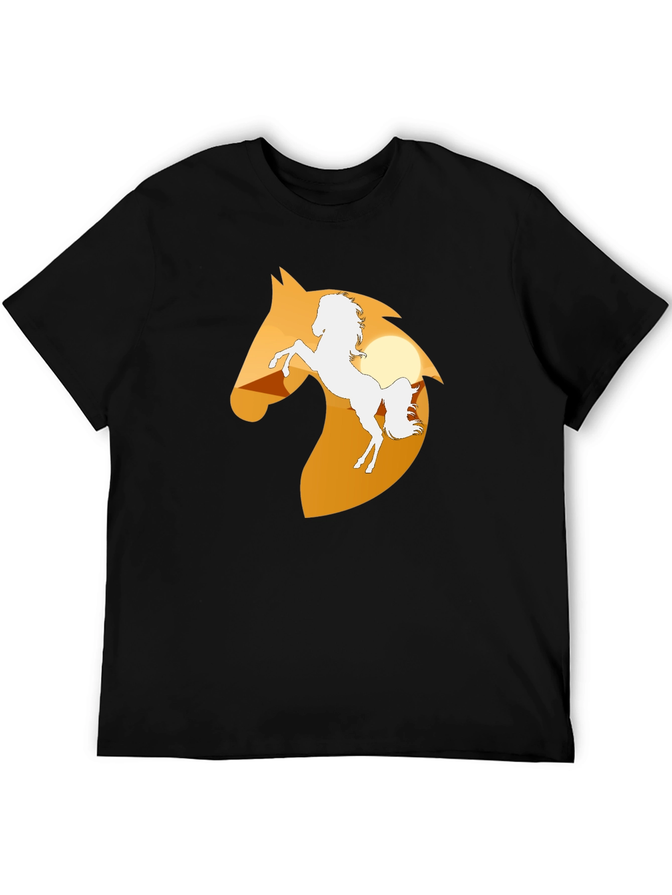 Black Horse Silhouette Graphic Tee - Black view 5