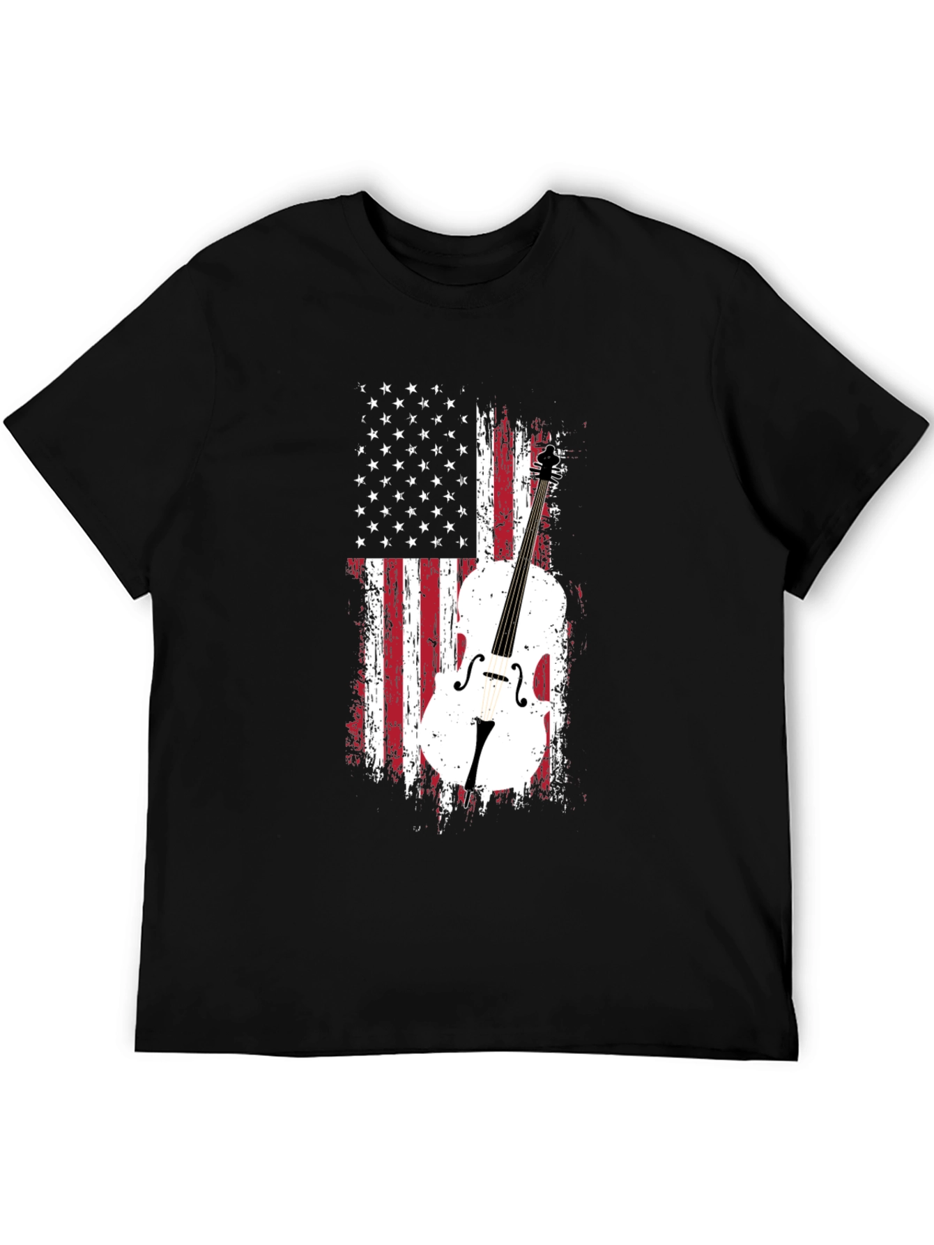 Black American Flag Cello T-Shirt view 5