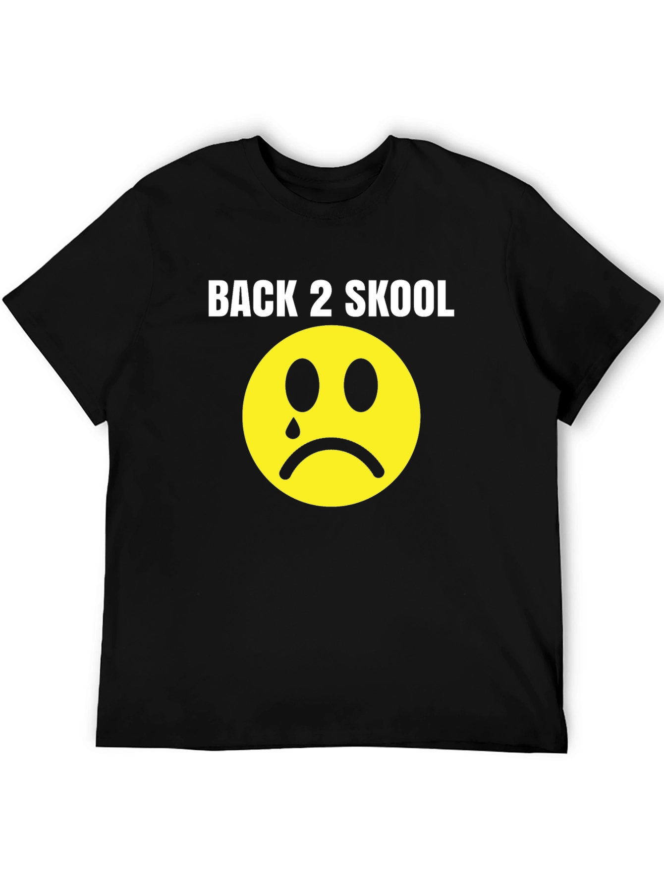 Black Back 2 Skool Sad Face T-Shirt view 5