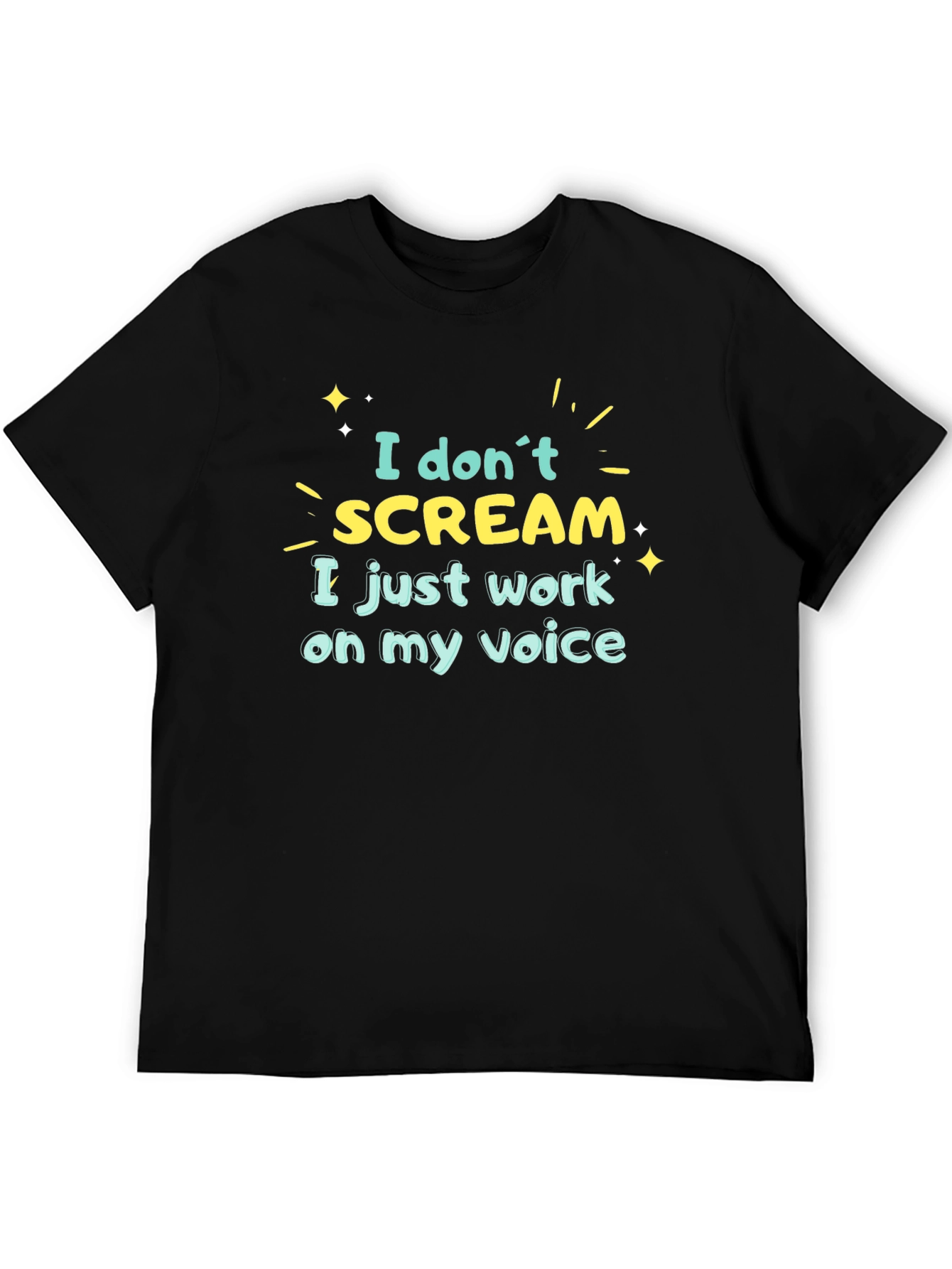 Black I Don't Scream Black Graphic T-Shirt view 5