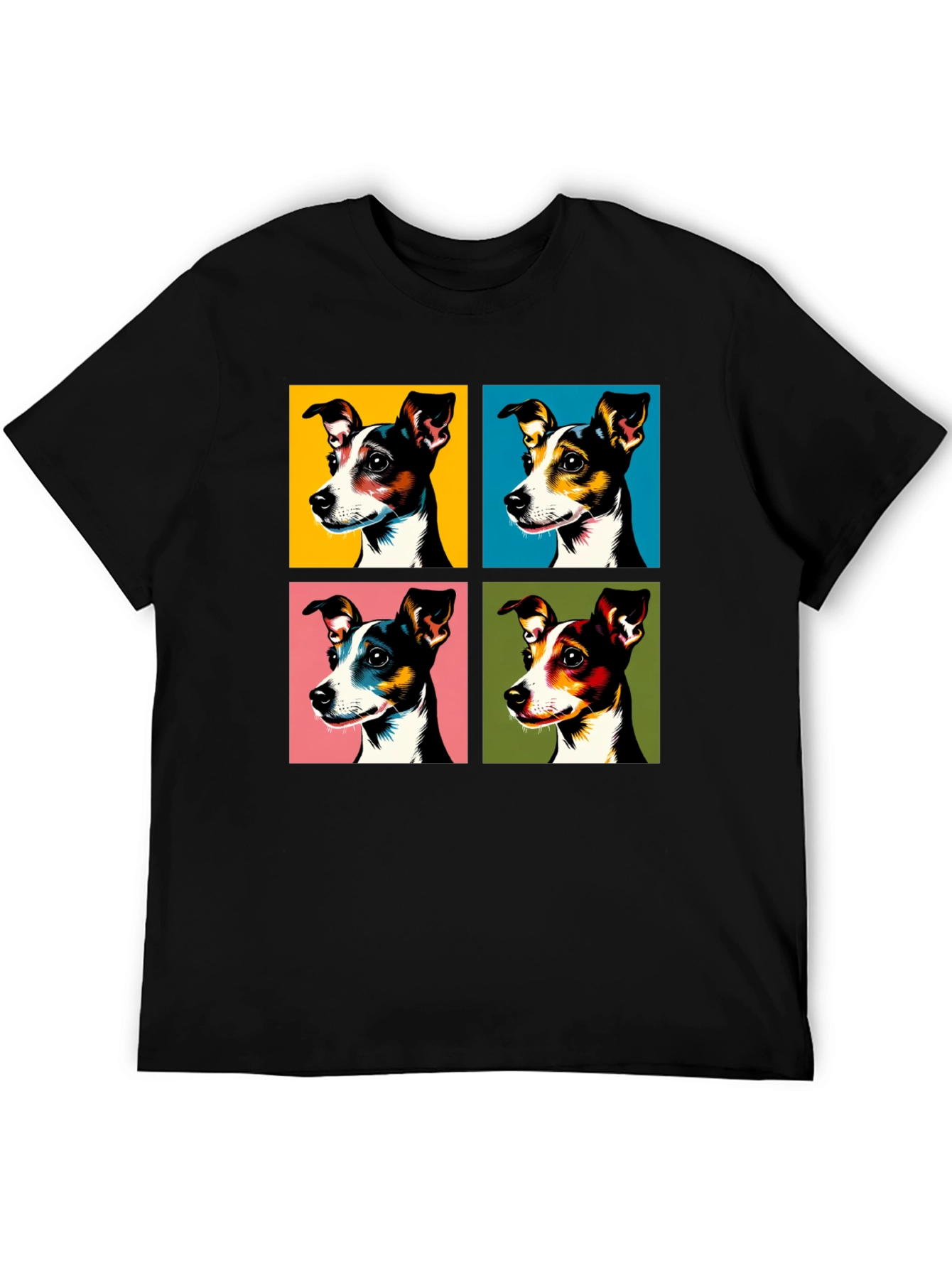 Black Pop Art Dog Graphic Tee - Stylish & Unique view 5