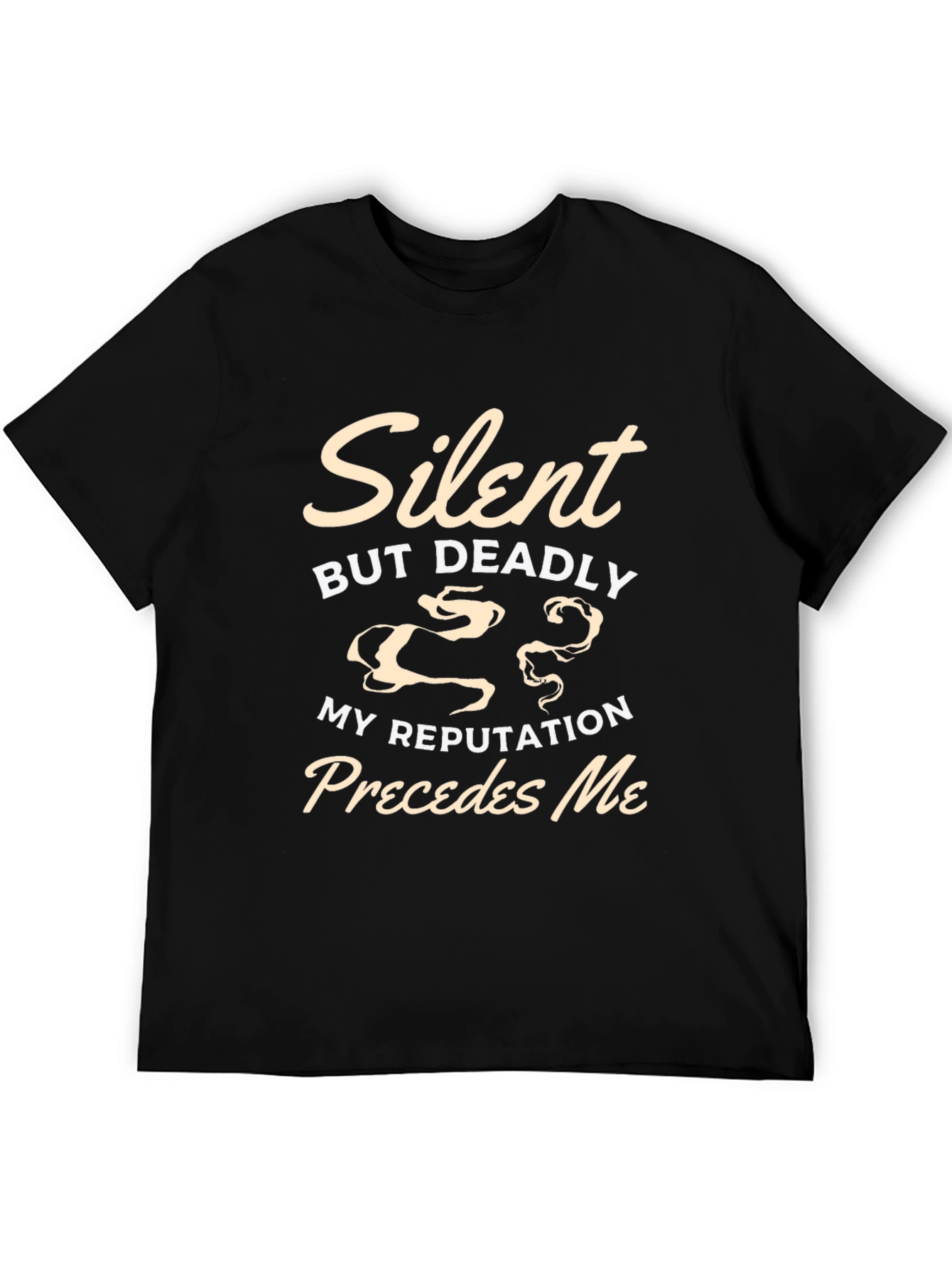 Black Silent But Deadly Funny Graphic T-Shirt view 5