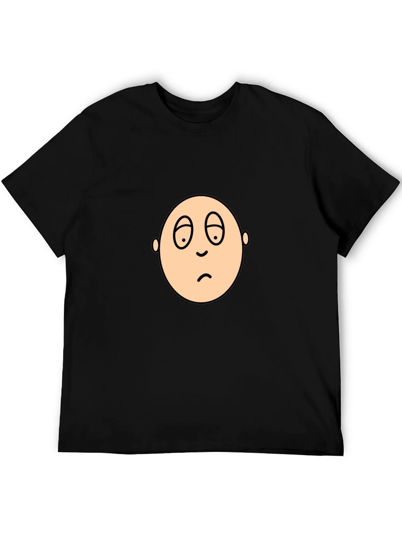Black Sad Face Graphic Black T-Shirt view 5