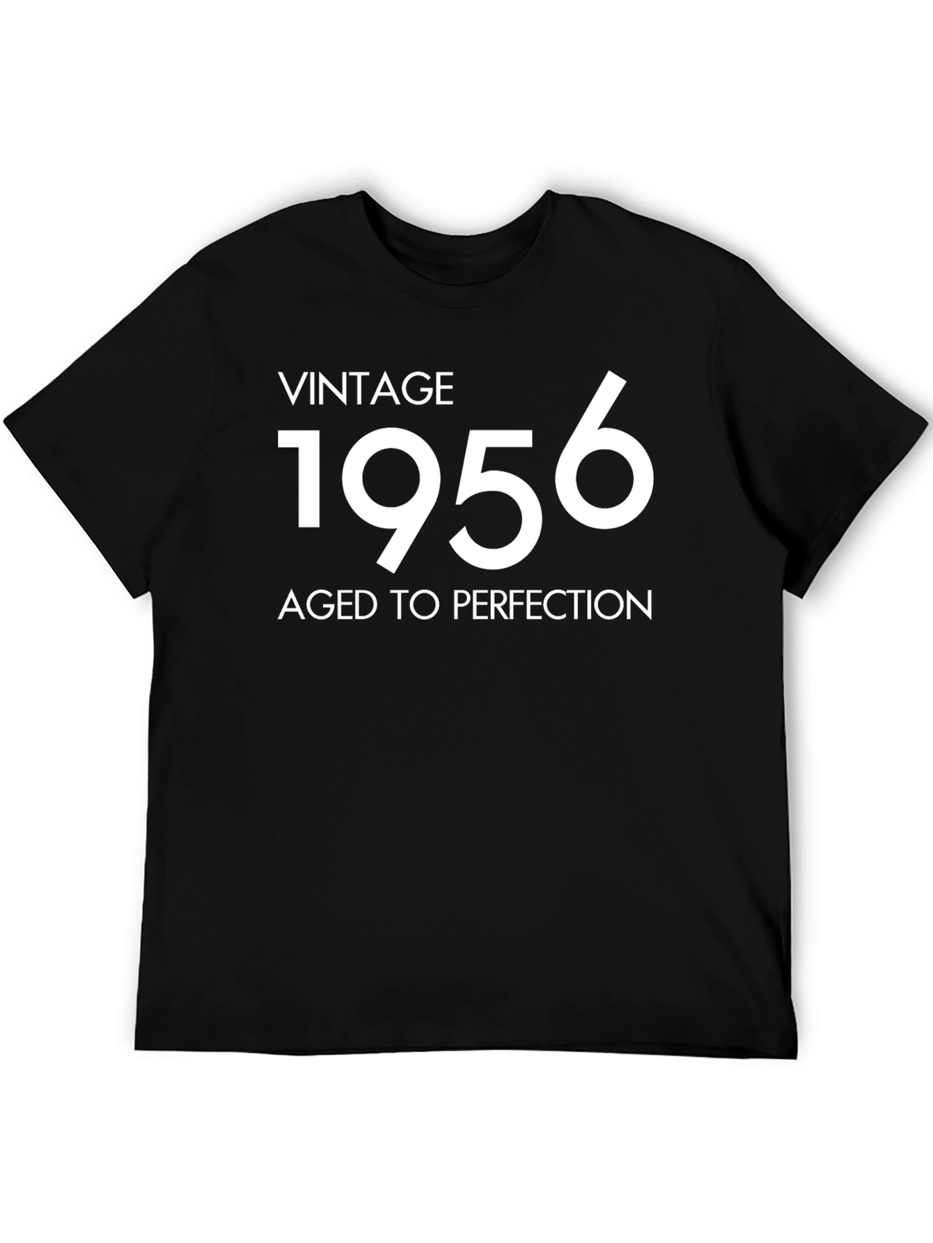 Black Vintage 1956 Aged to Perfection Black T-Shirt view 5