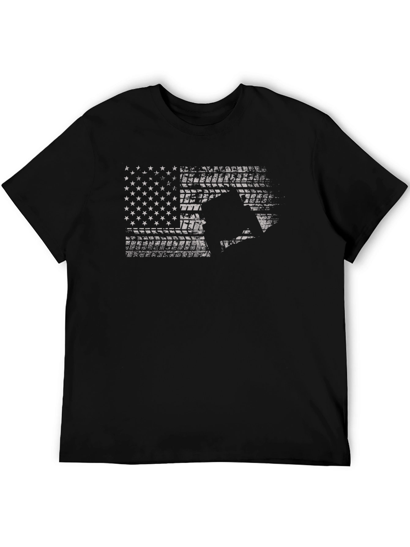 Black American Flag Motorcycle T-Shirt - Black view 5