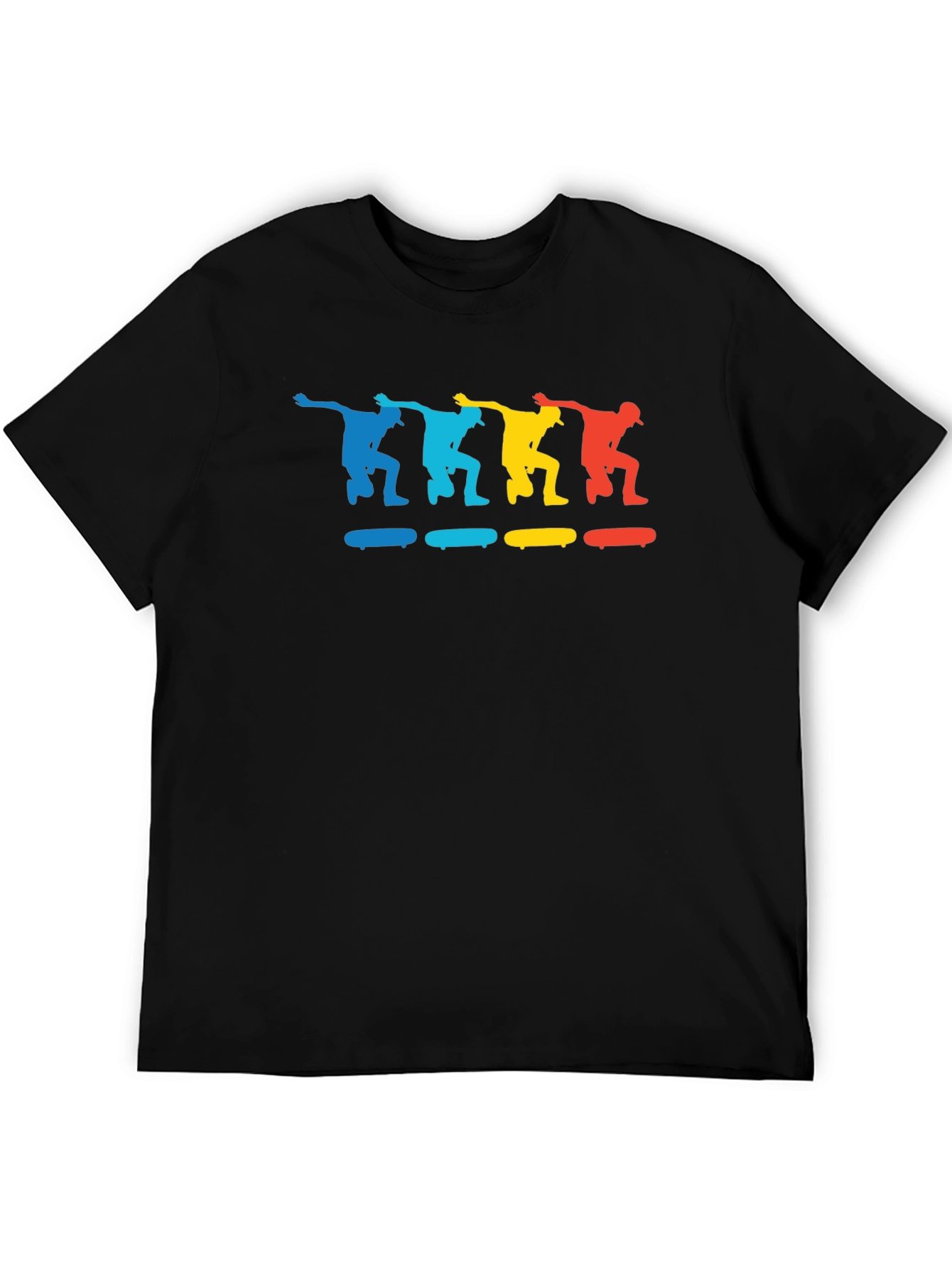 Black Skateboarding Silhouette Graphic T-Shirt view 5