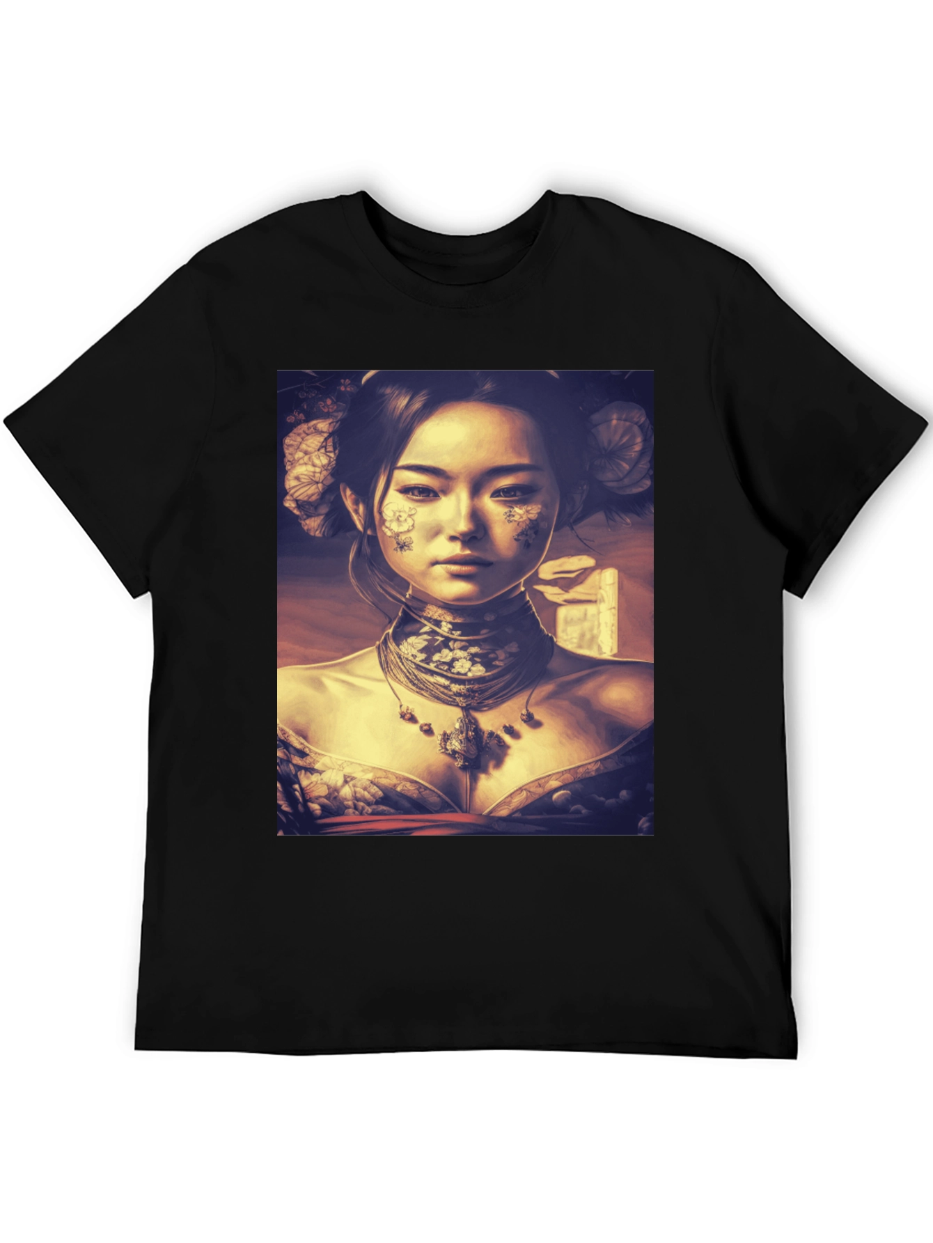Black Asian Art Black T-Shirt view 5