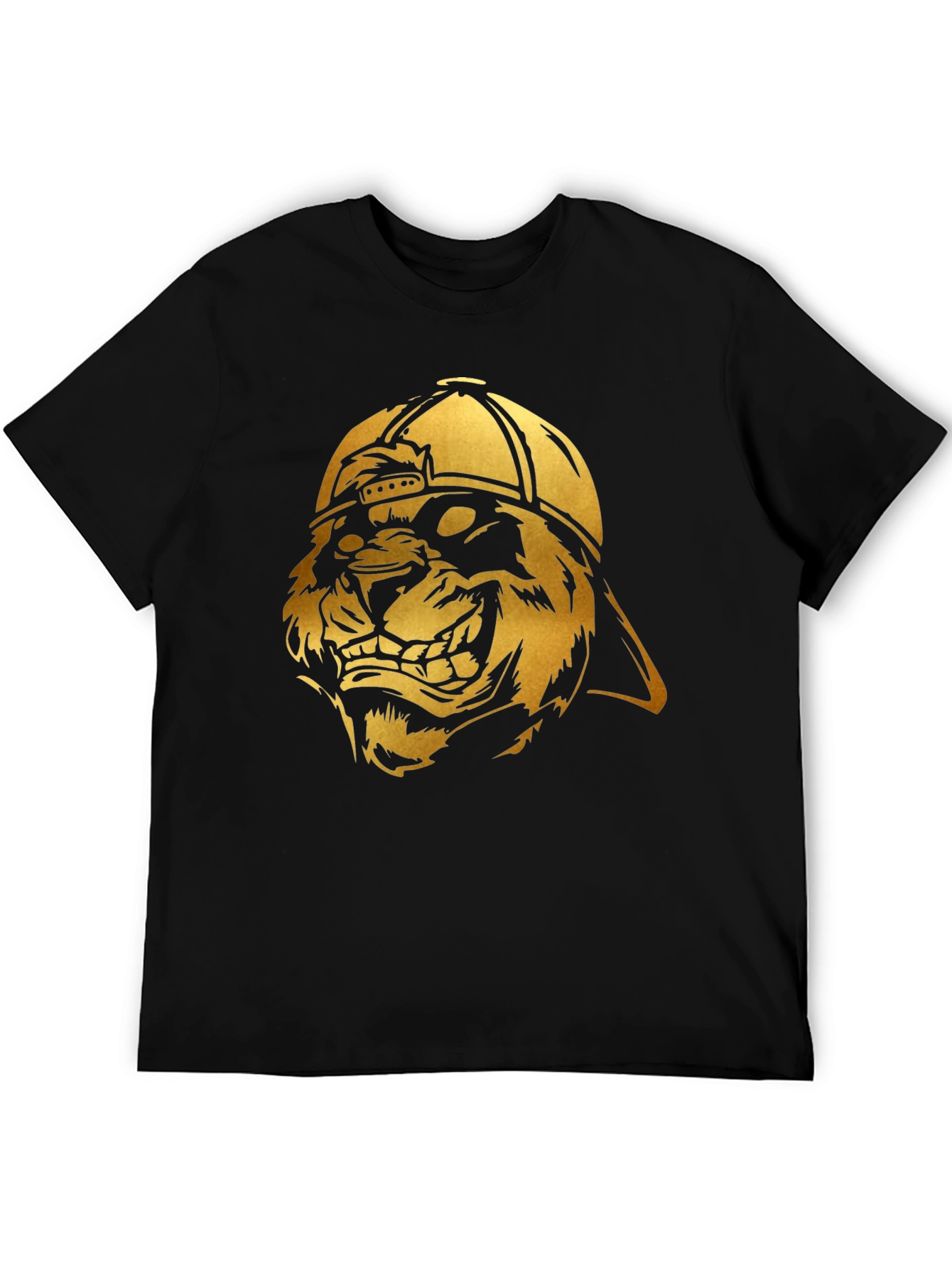 Black Urban Lion Graphic T-Shirt view 5