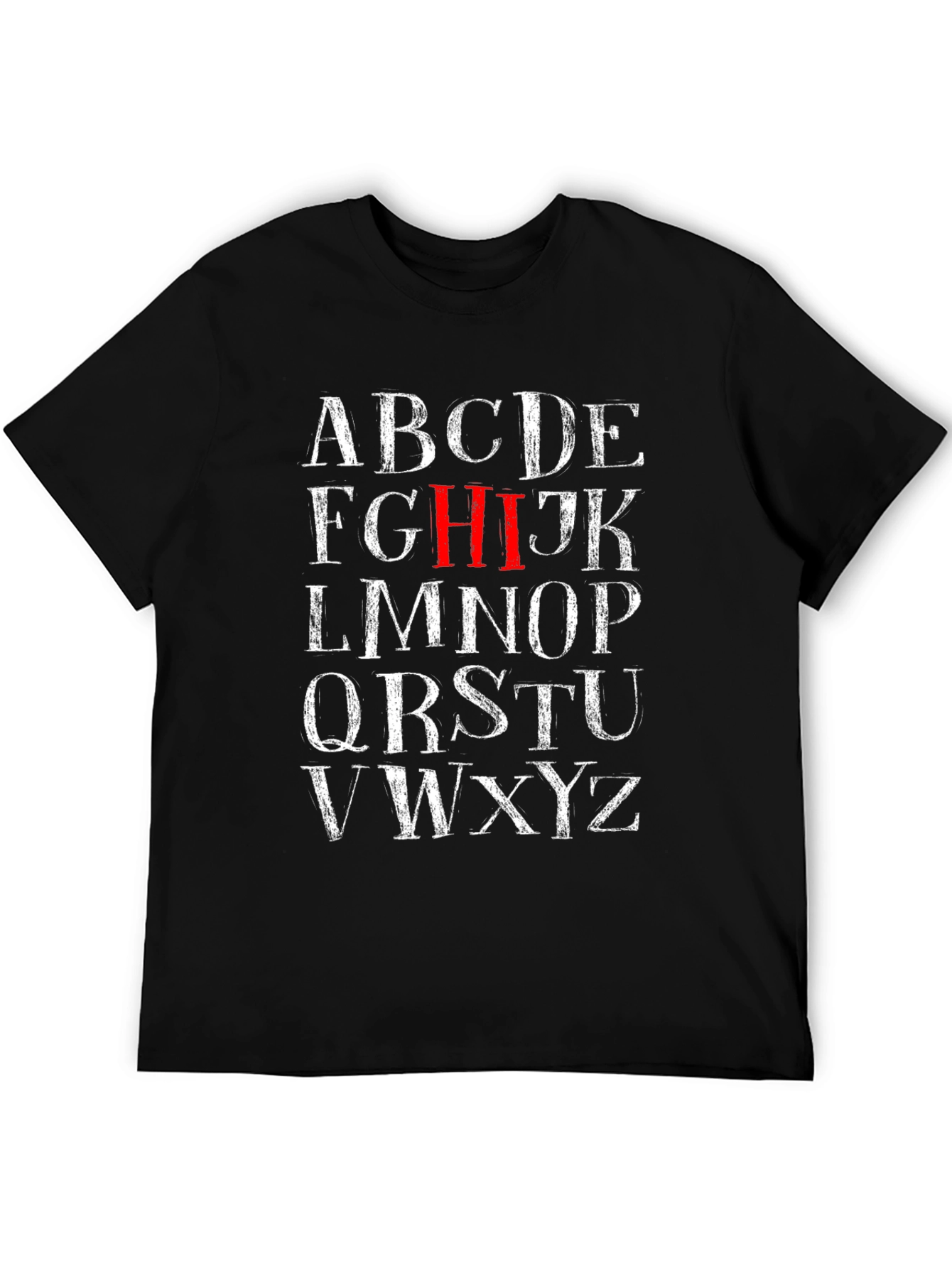 Black Alphabet Letter Graphic Print T-Shirt view 5