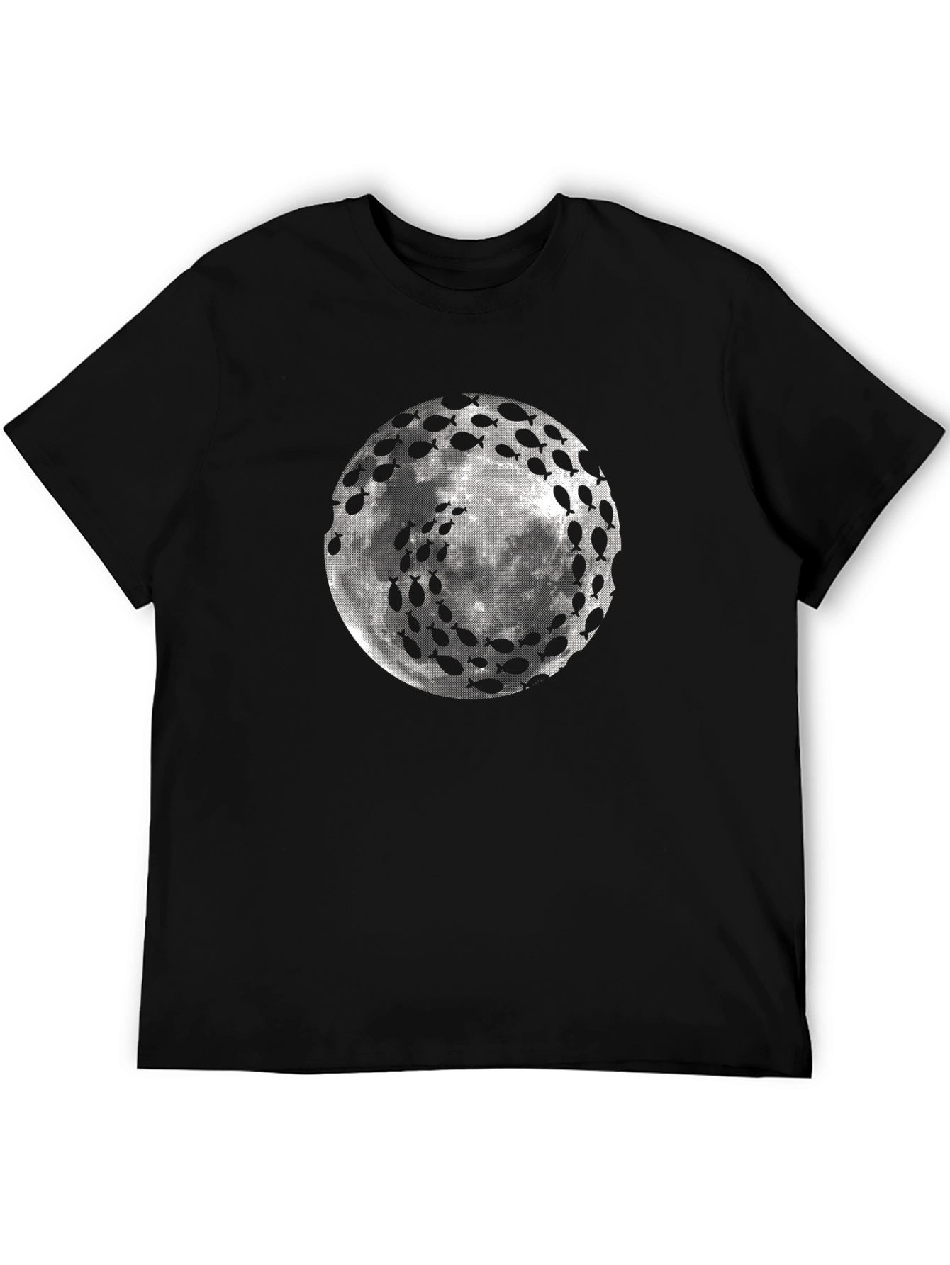 Black Fish Moon Graphic Tee - Unique Design view 5