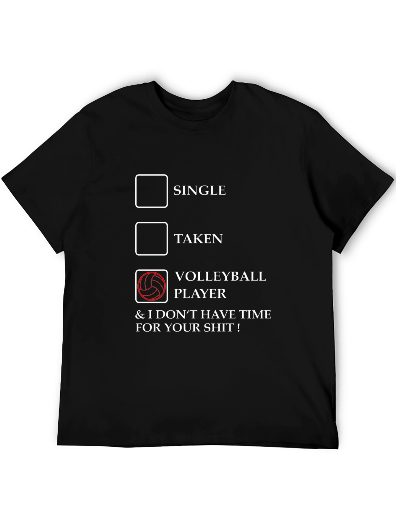 Black Volleyball Player Novelty Graphic T-Shirt view 5