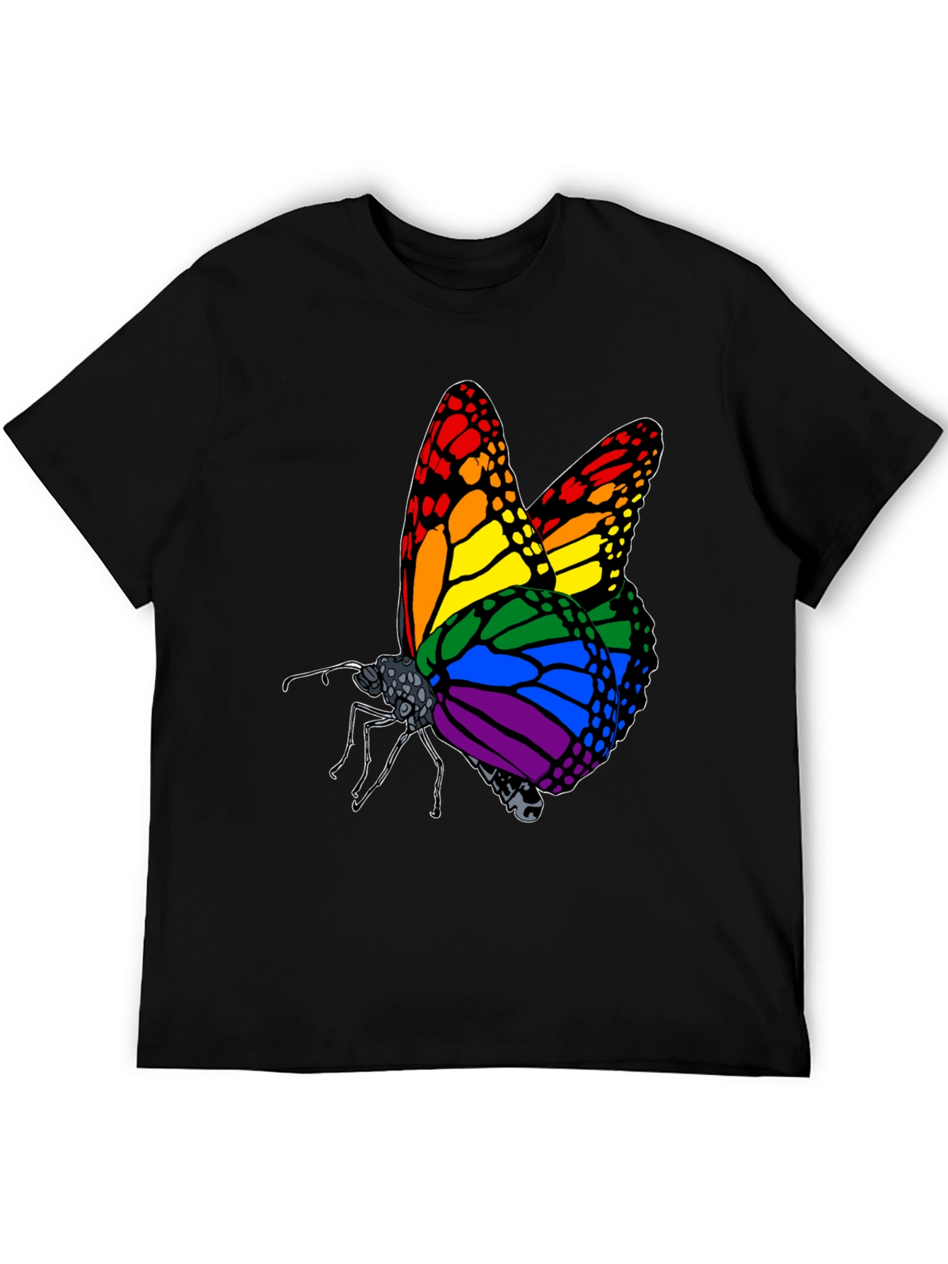 Black Rainbow Butterfly Graphic Tee view 5